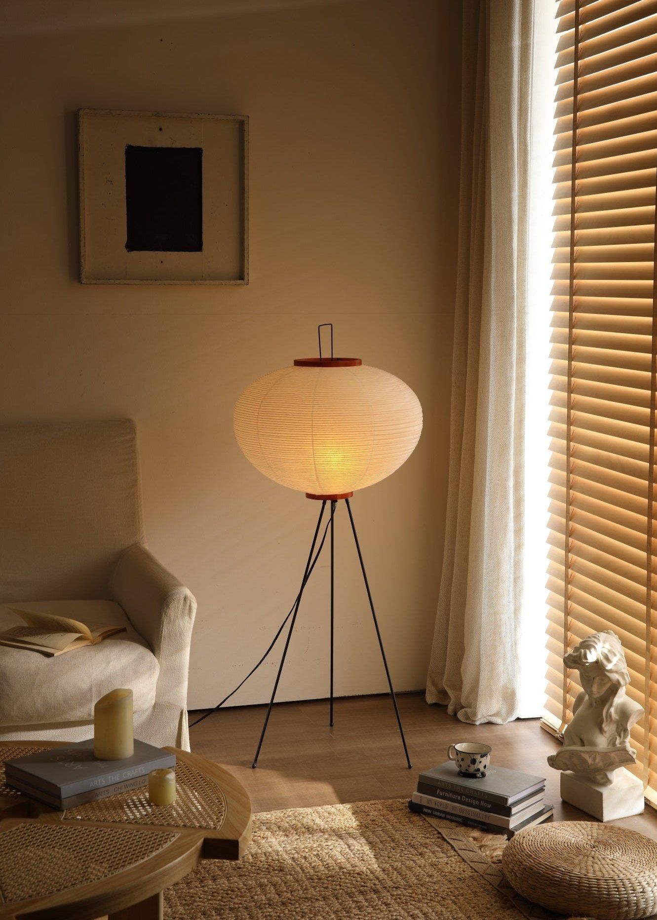 Reispapier Stehlampe | Wohnzimmer