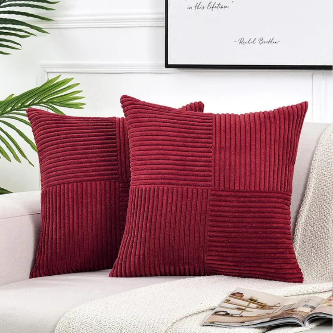 Rippiertes Patchwork-Kissen