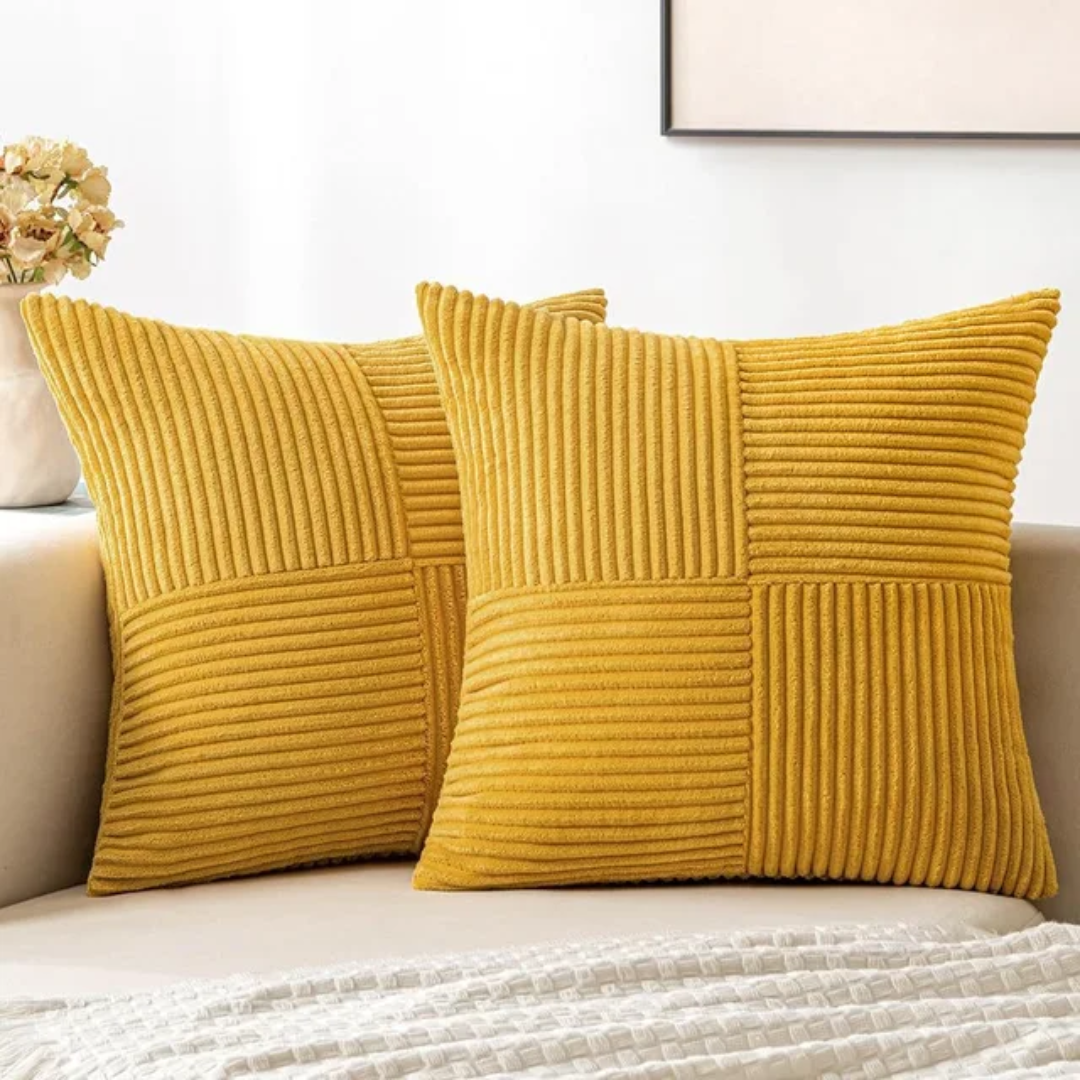 Rippiertes Patchwork-Kissen