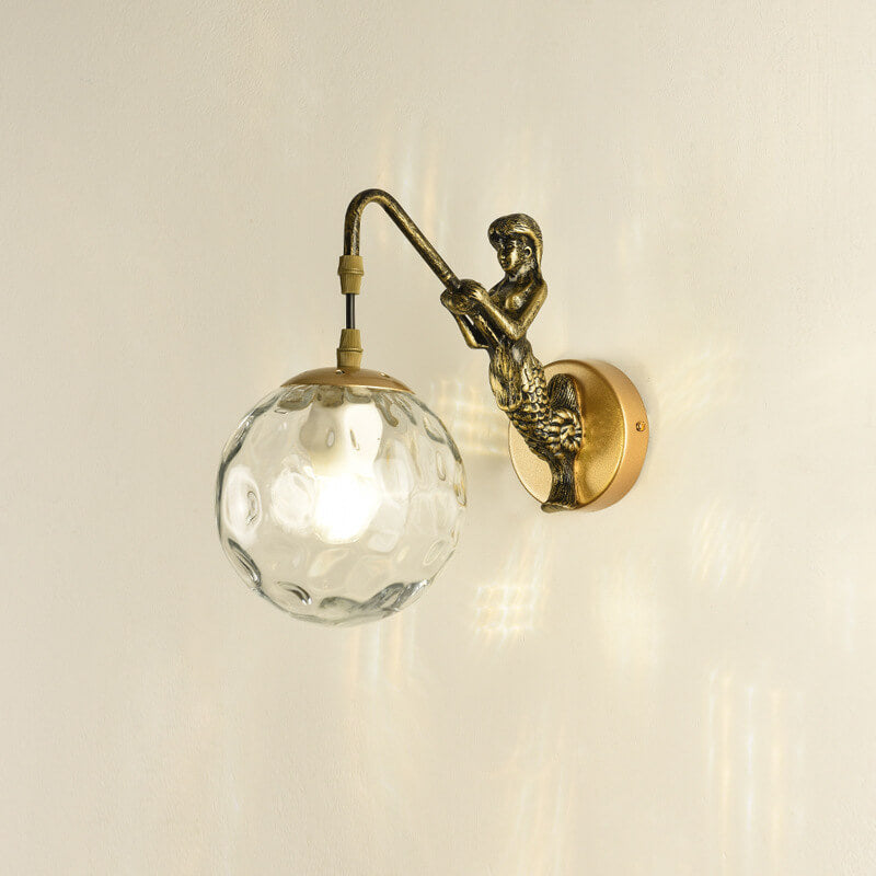 Meerjungfrauen-Skulptur-Globus-Wandleuchte