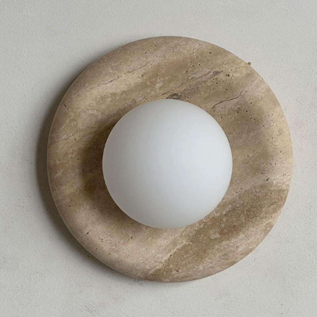 Wandlampe aus rotem Marmor