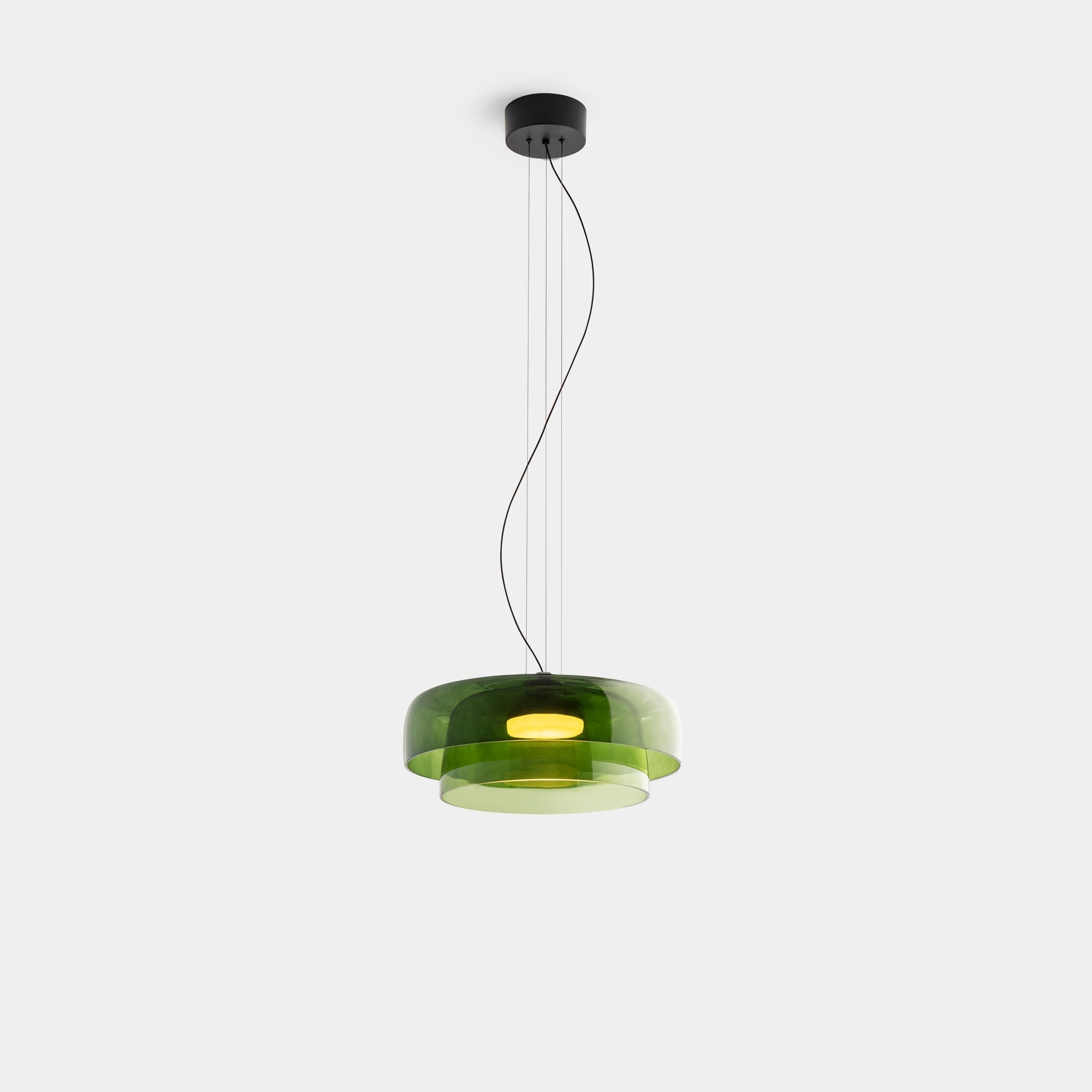 Levels Pendelleuchte mit Glasschirmen