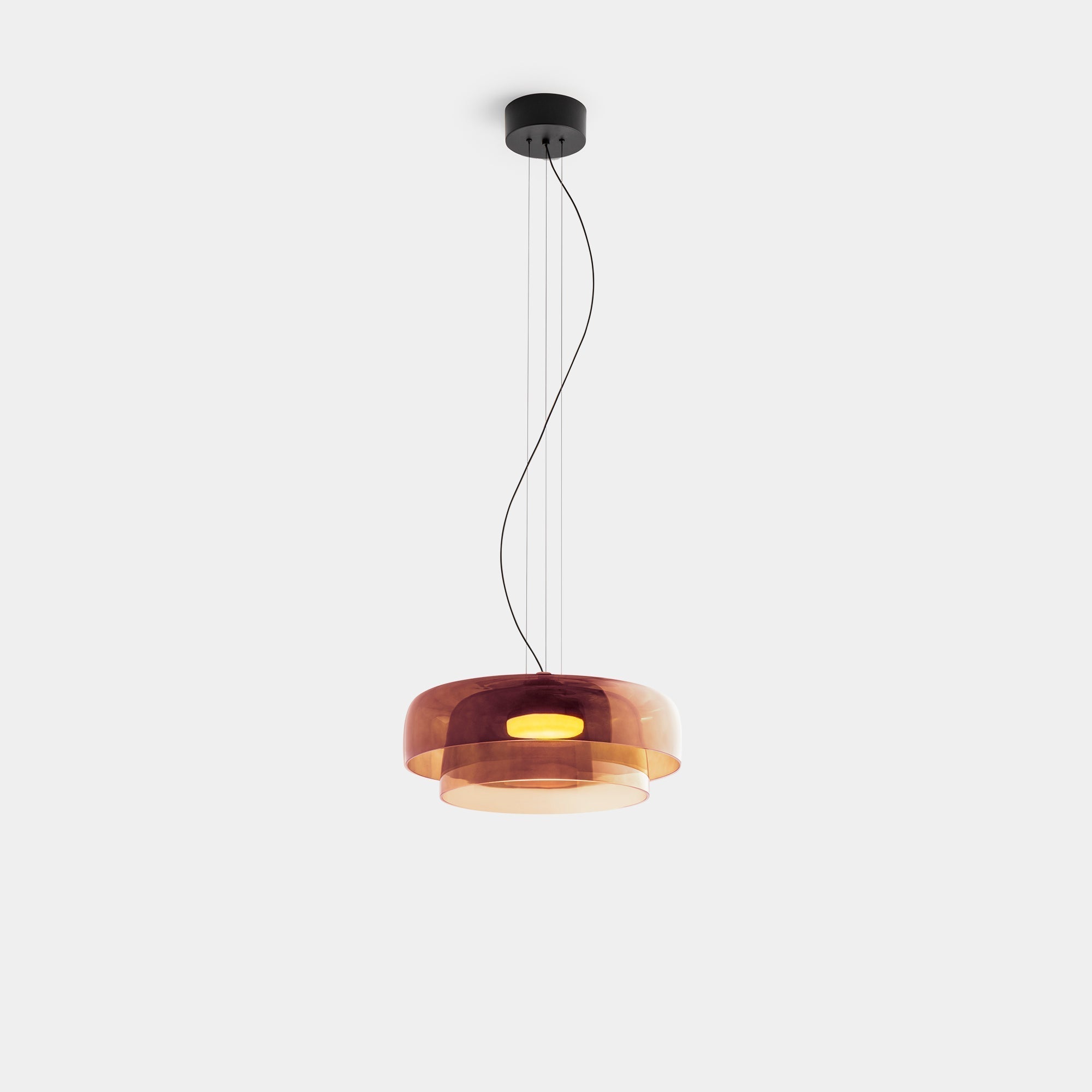 Levels Pendelleuchte mit Glasschirmen