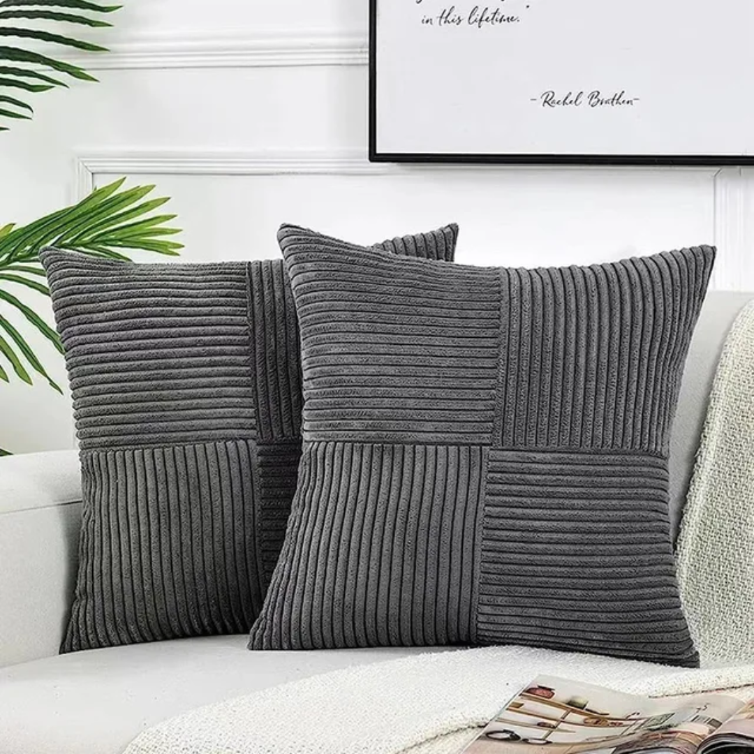 Rippiertes Patchwork-Kissen