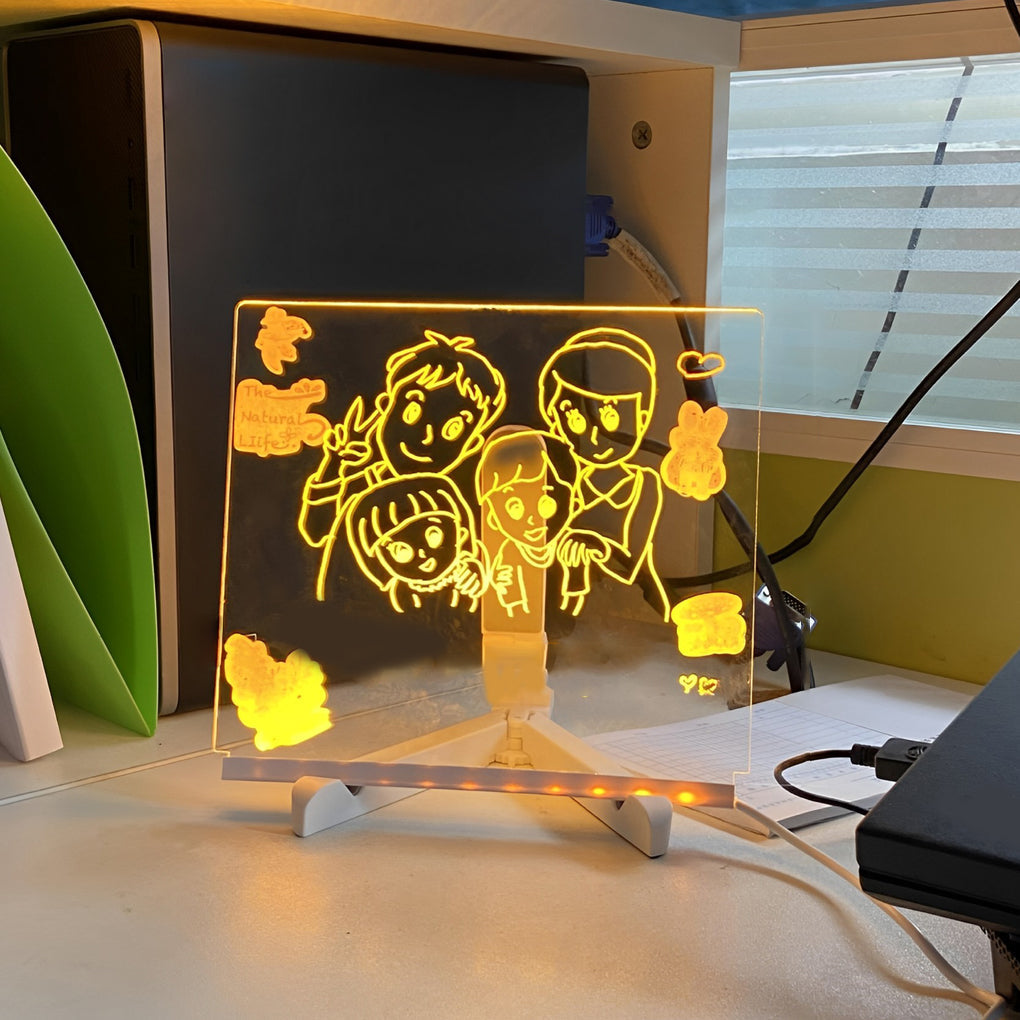 LED Acryl Nachrichtenbrett Bunte Beschreibbare Tischlampe