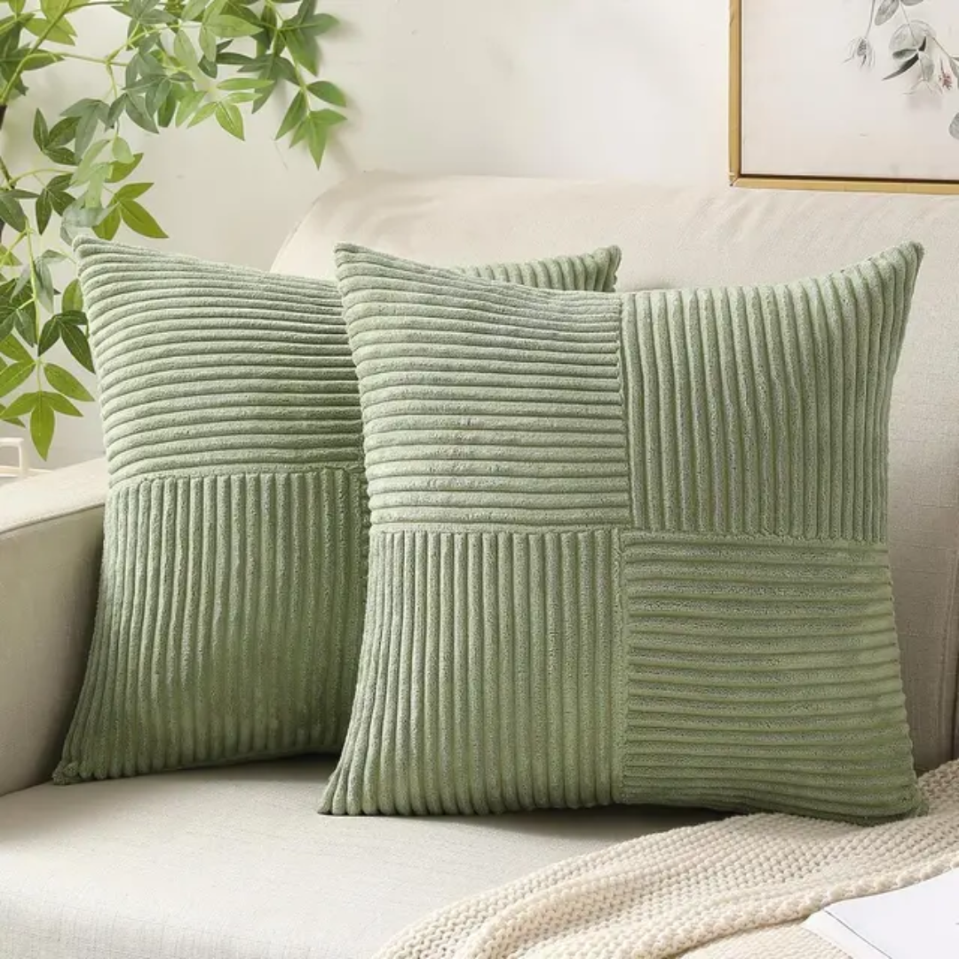 Rippiertes Patchwork-Kissen