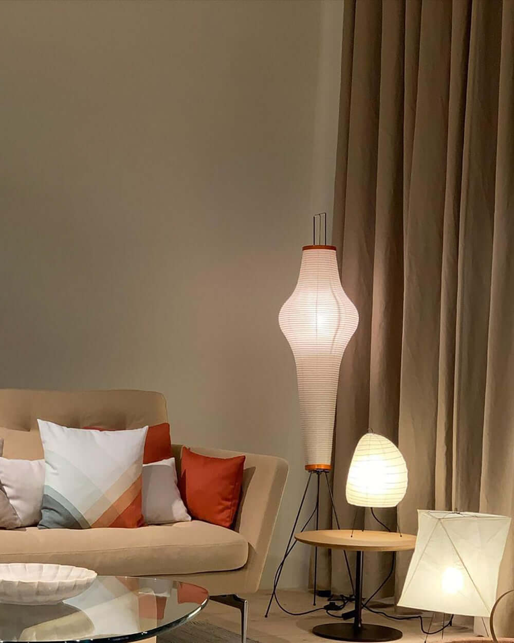 Reispapier Stehlampe | Wohnzimmer