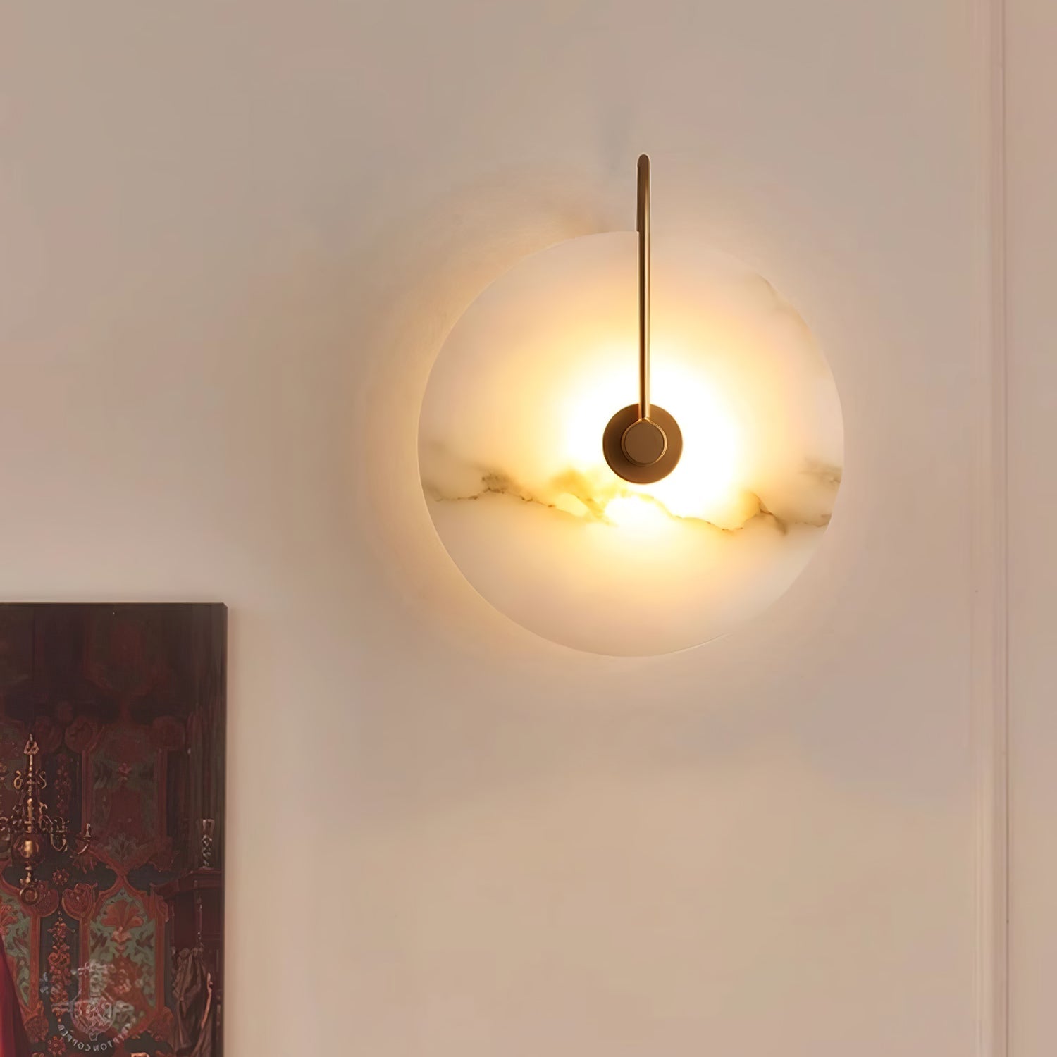 Runde lichtdurchlässige Wandleuchte für den Innenbereich