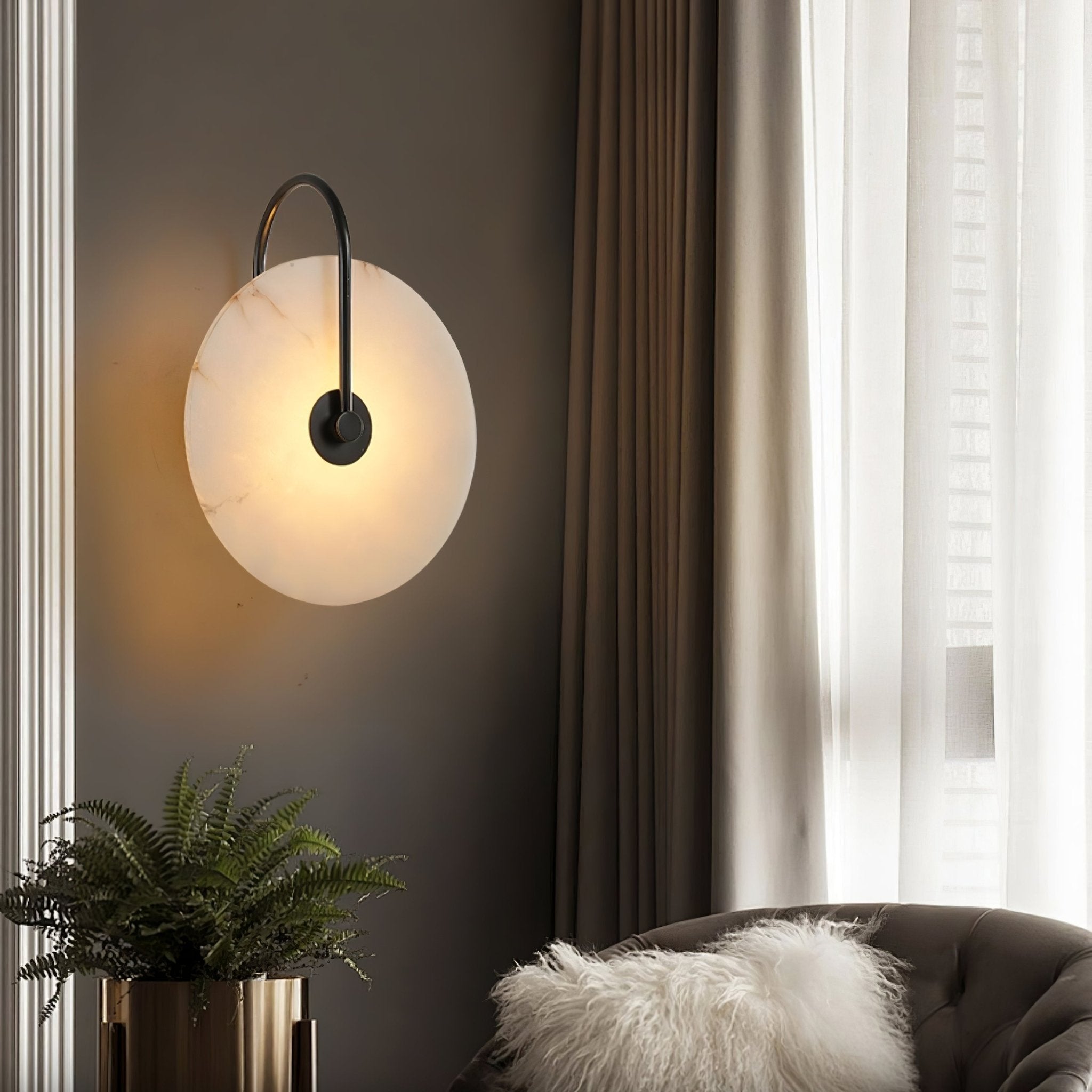 Runde lichtdurchlässige Wandleuchte für den Innenbereich