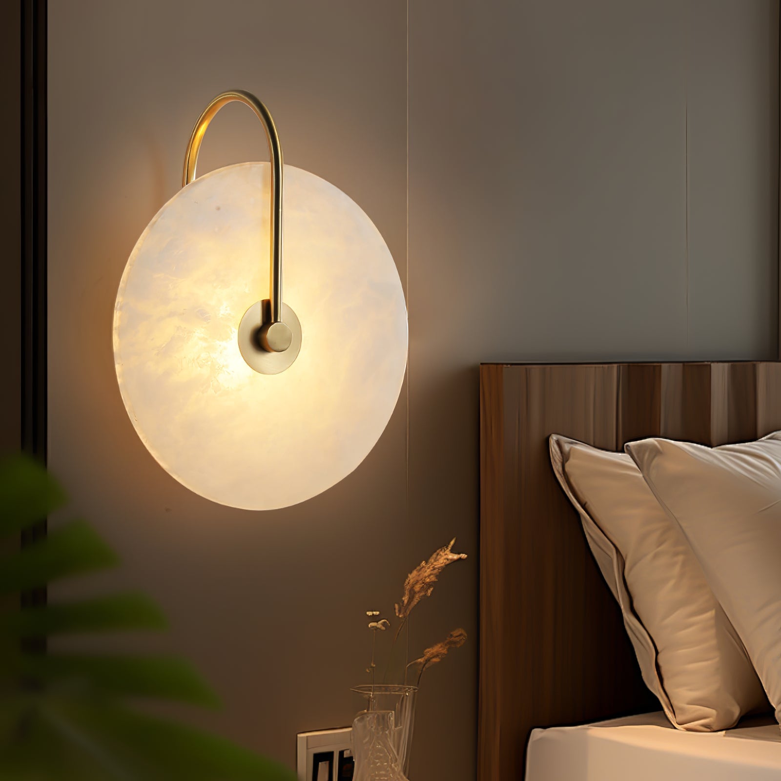 Runde lichtdurchlässige Wandleuchte für den Innenbereich