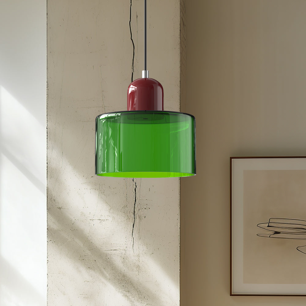 Pendelleuchte aus farbigem Glas | LED