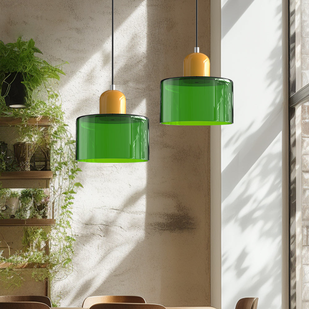 Pendelleuchte aus farbigem Glas | LED