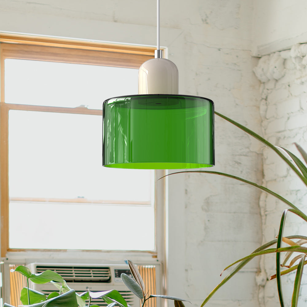 Pendelleuchte aus farbigem Glas | LED