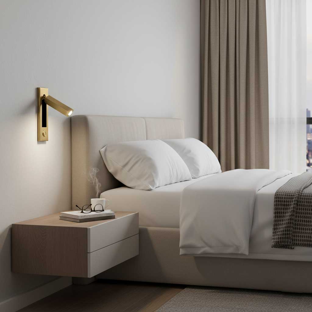 Wandmontierte Nachttischleuchte mit integrierter LED