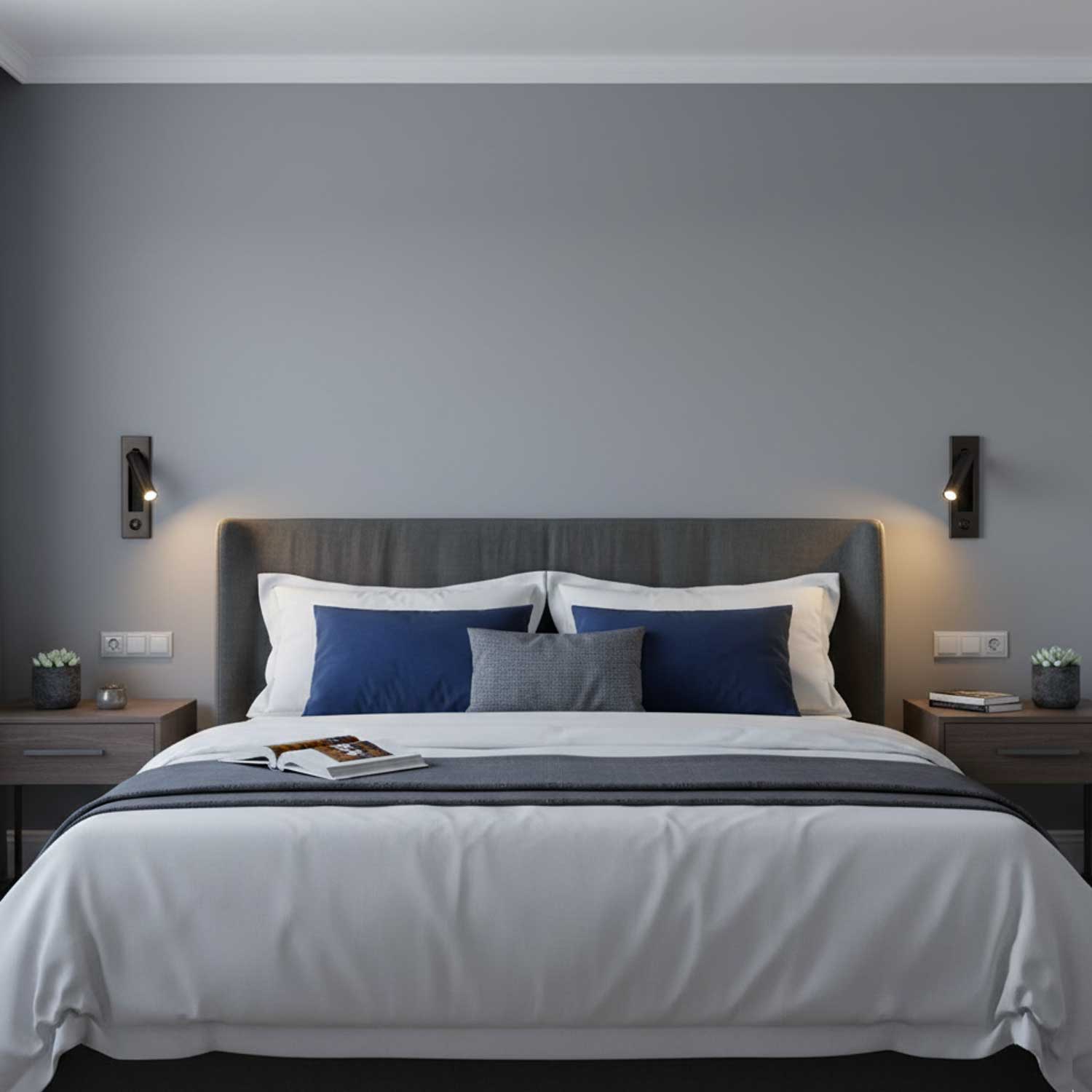 Wandmontierte Nachttischleuchte mit integrierter LED