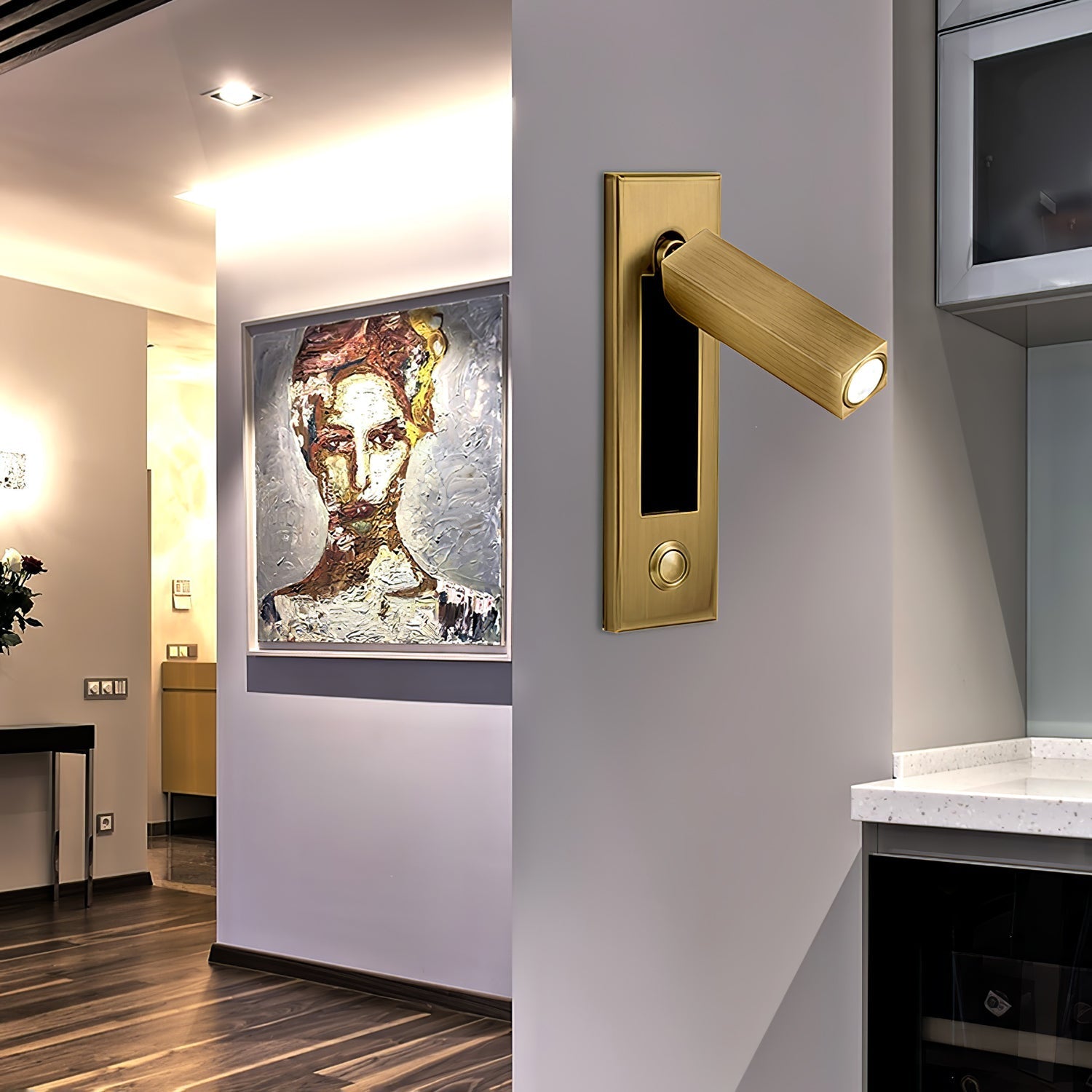 Wandmontierte Nachttischleuchte mit integrierter LED