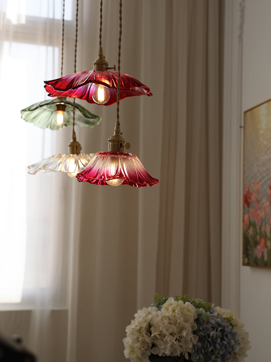 Glasblumen Pendelleuchte