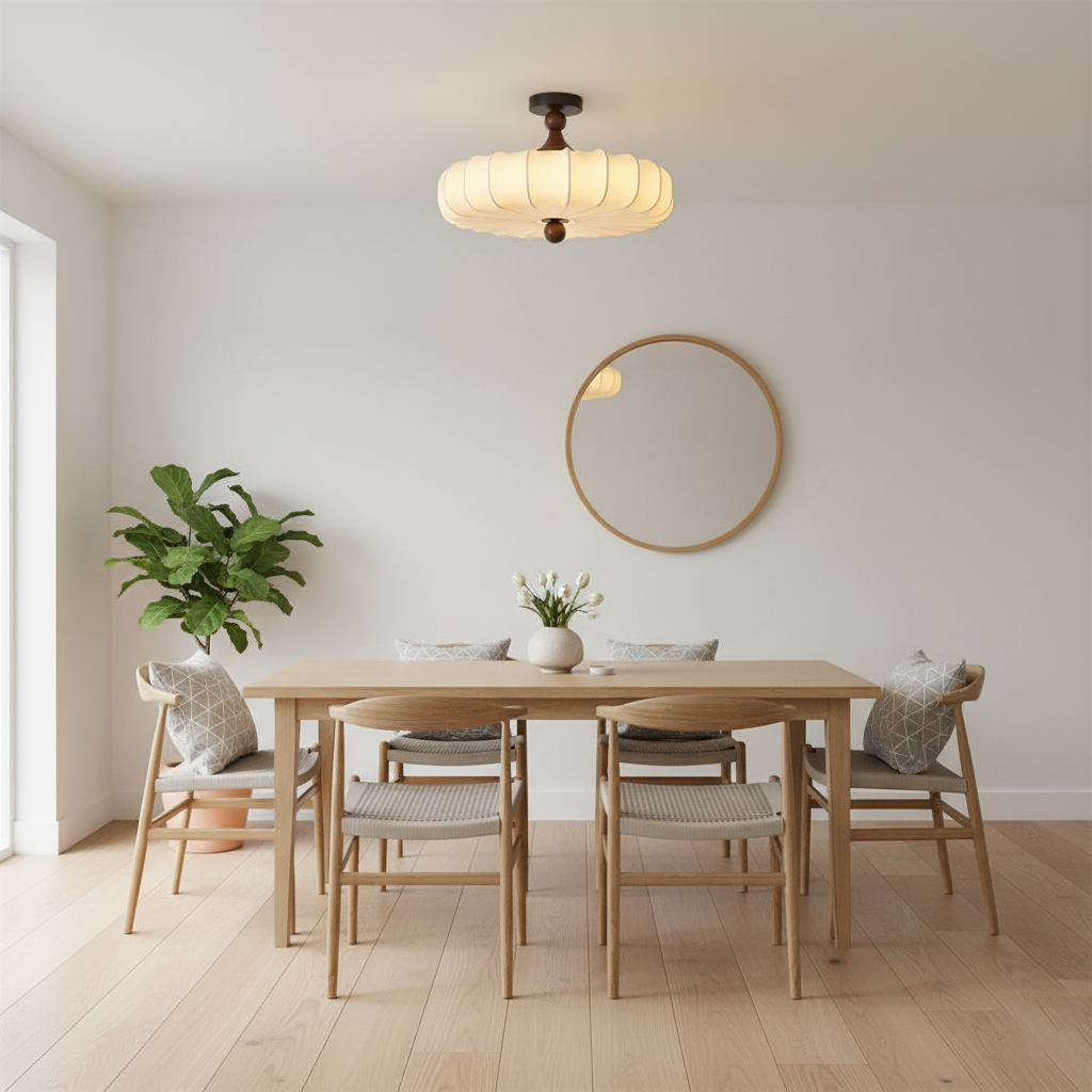 Deckenlampe mit gewelltem Schirm