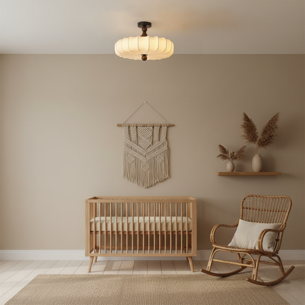 Deckenlampe mit gewelltem Schirm