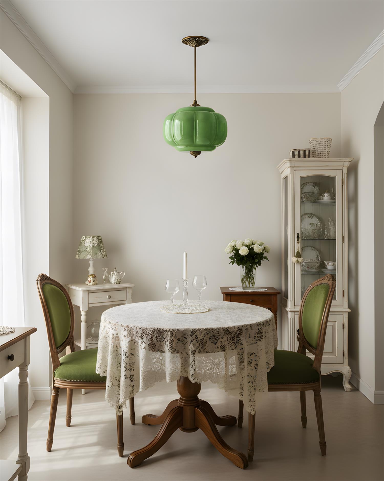 Glas-Deckenlampe mit Messingbeschlägen
