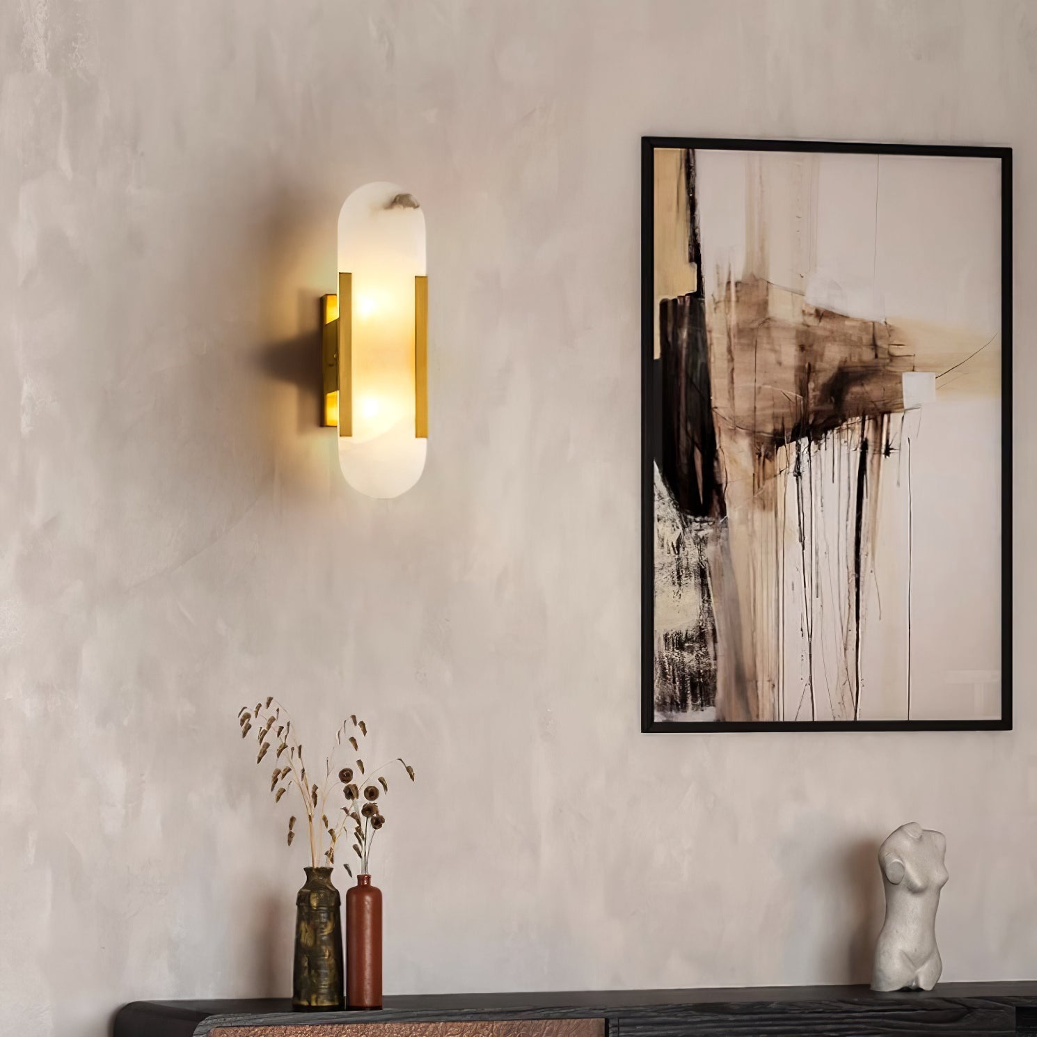 Wandleuchte mit Alabastermuster