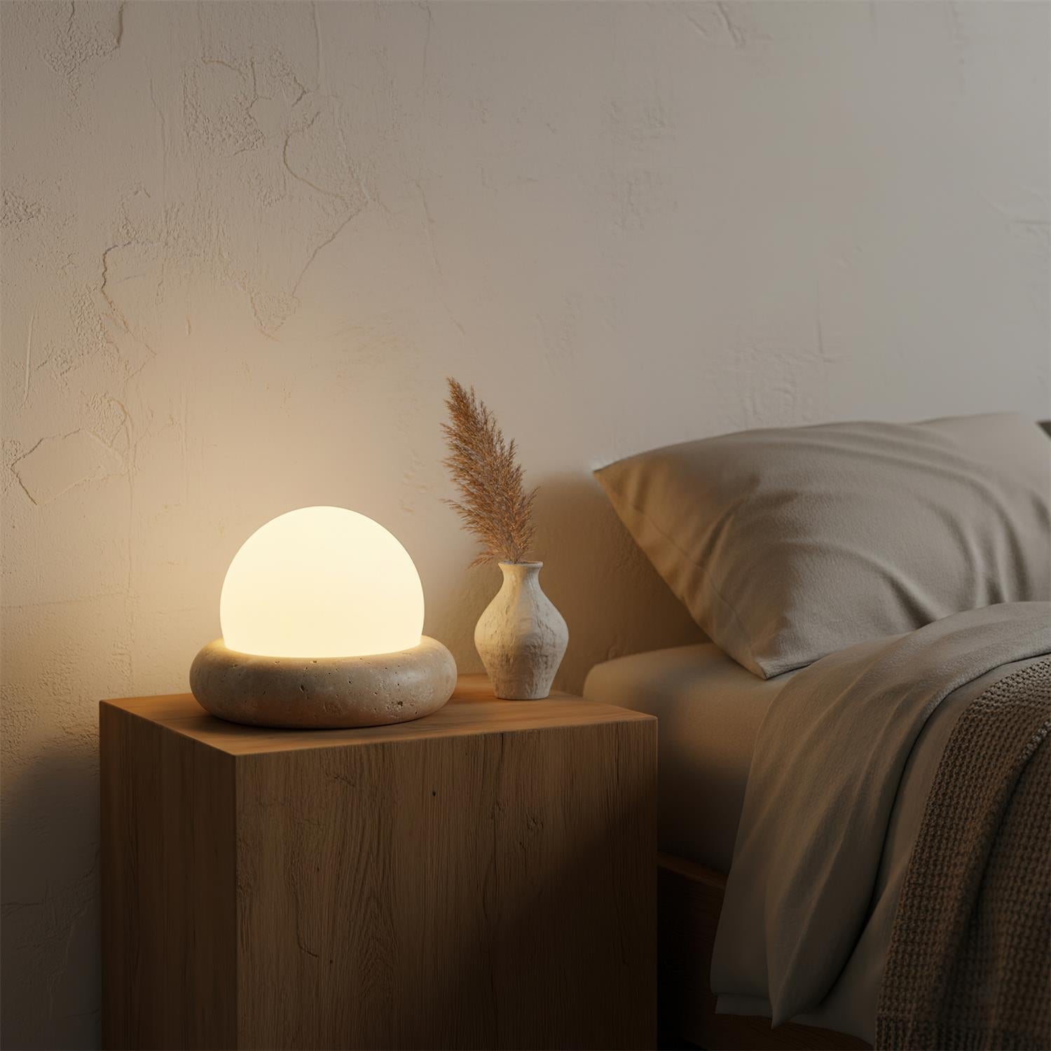 Beton-Orb-Tischlampe