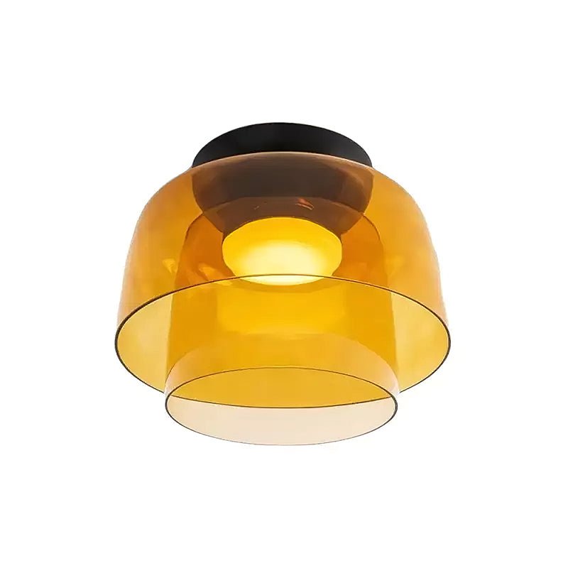 Schichtige Rauchglas-Deckenleuchte