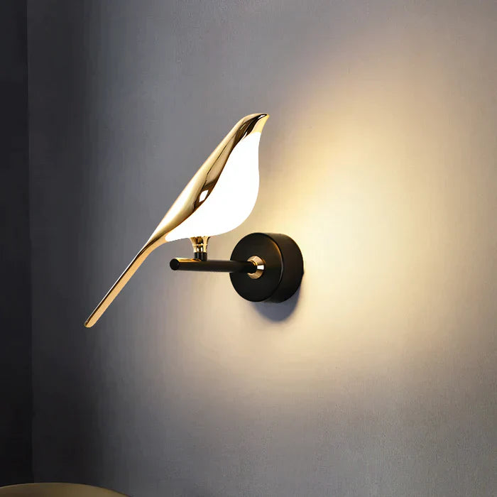 Goldene Vogelförmige Wandlampe