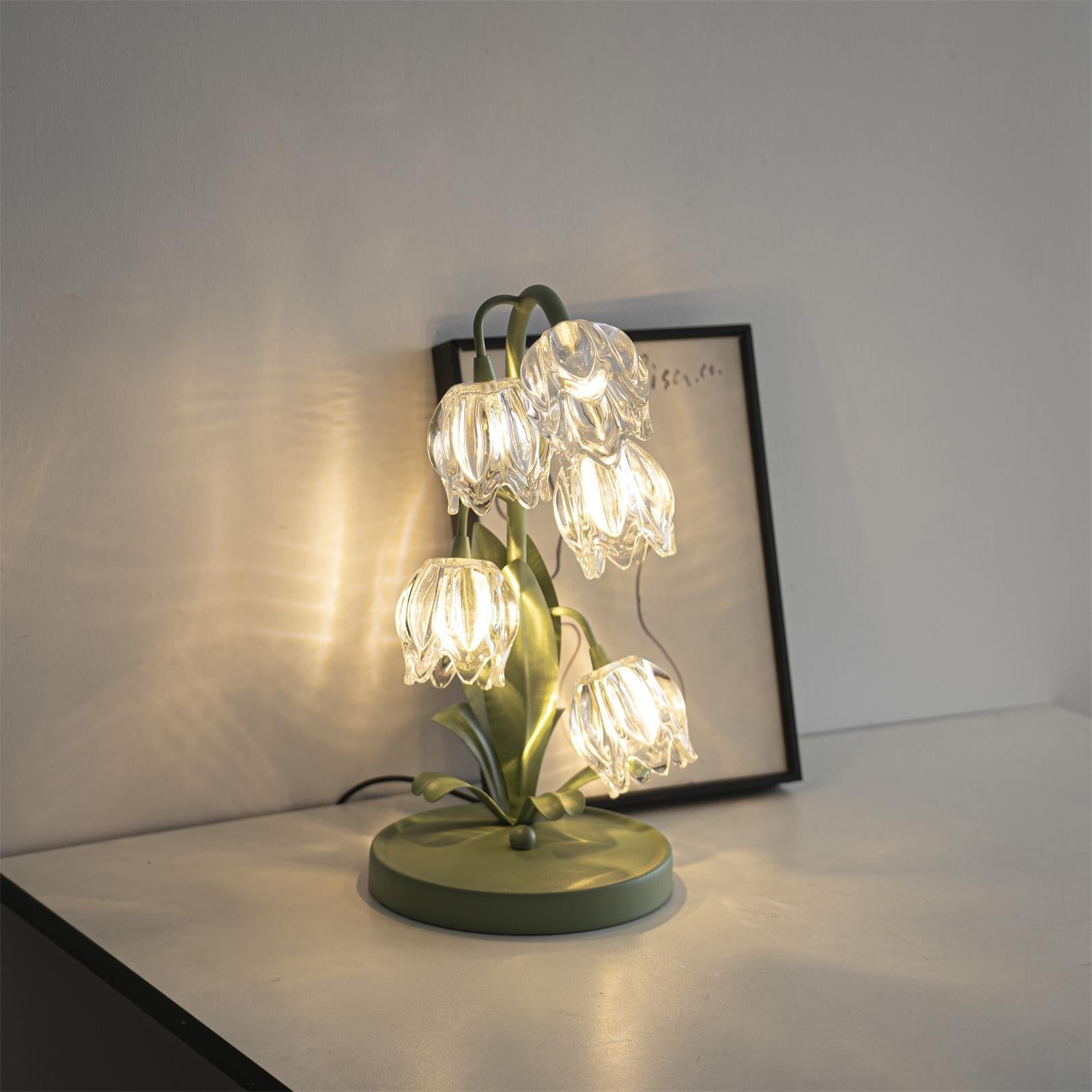Blühende Blumen Tischlampe