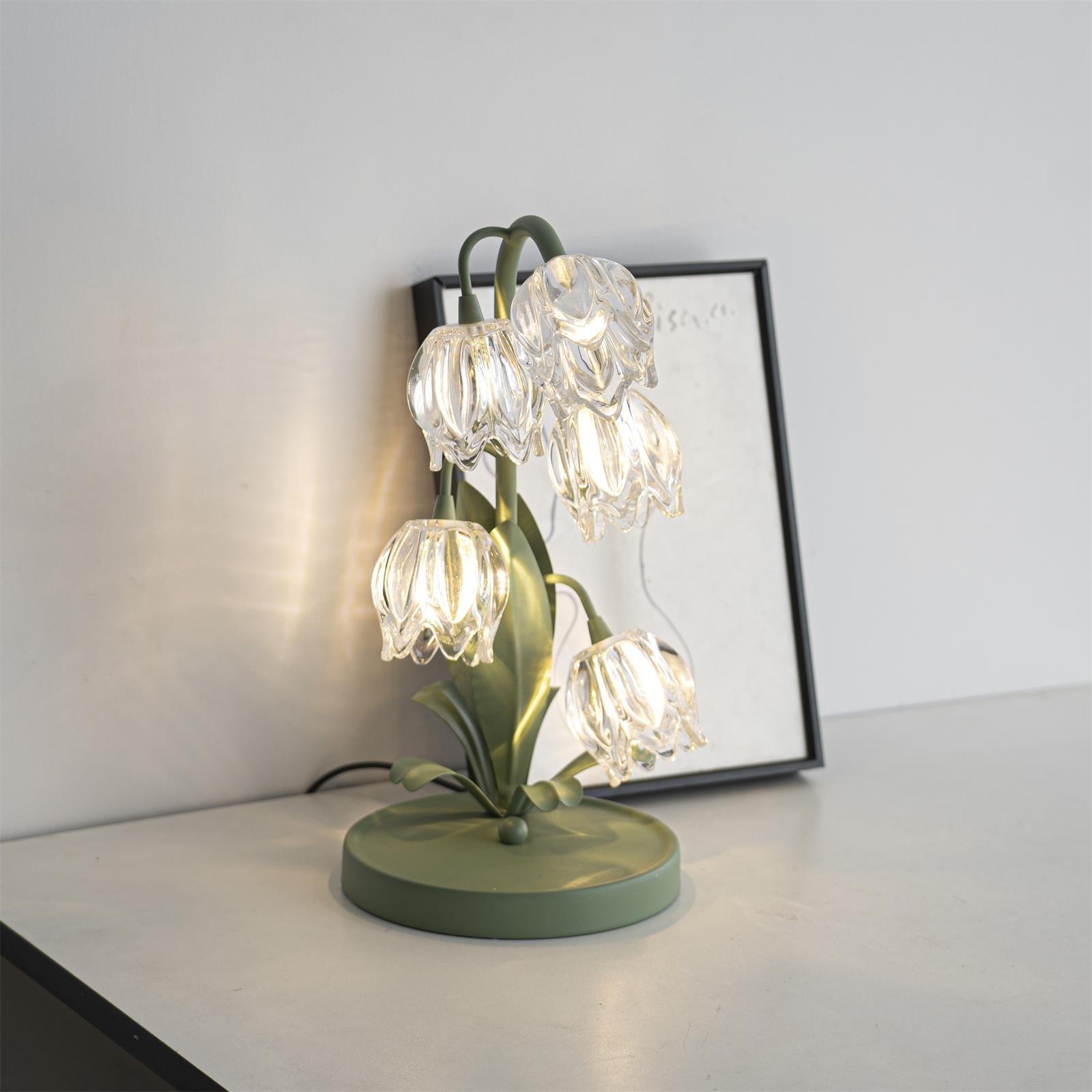 Blühende Blumen Tischlampe