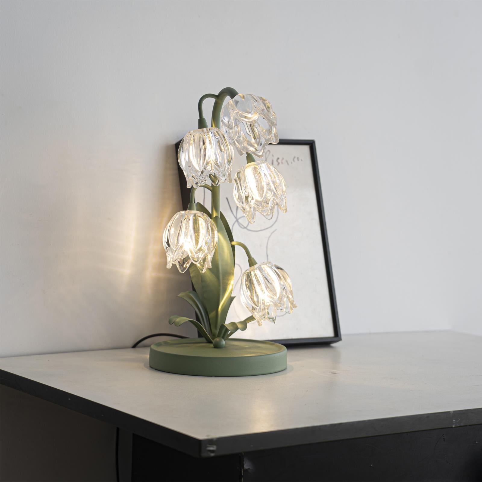 Blühende Blumen Tischlampe