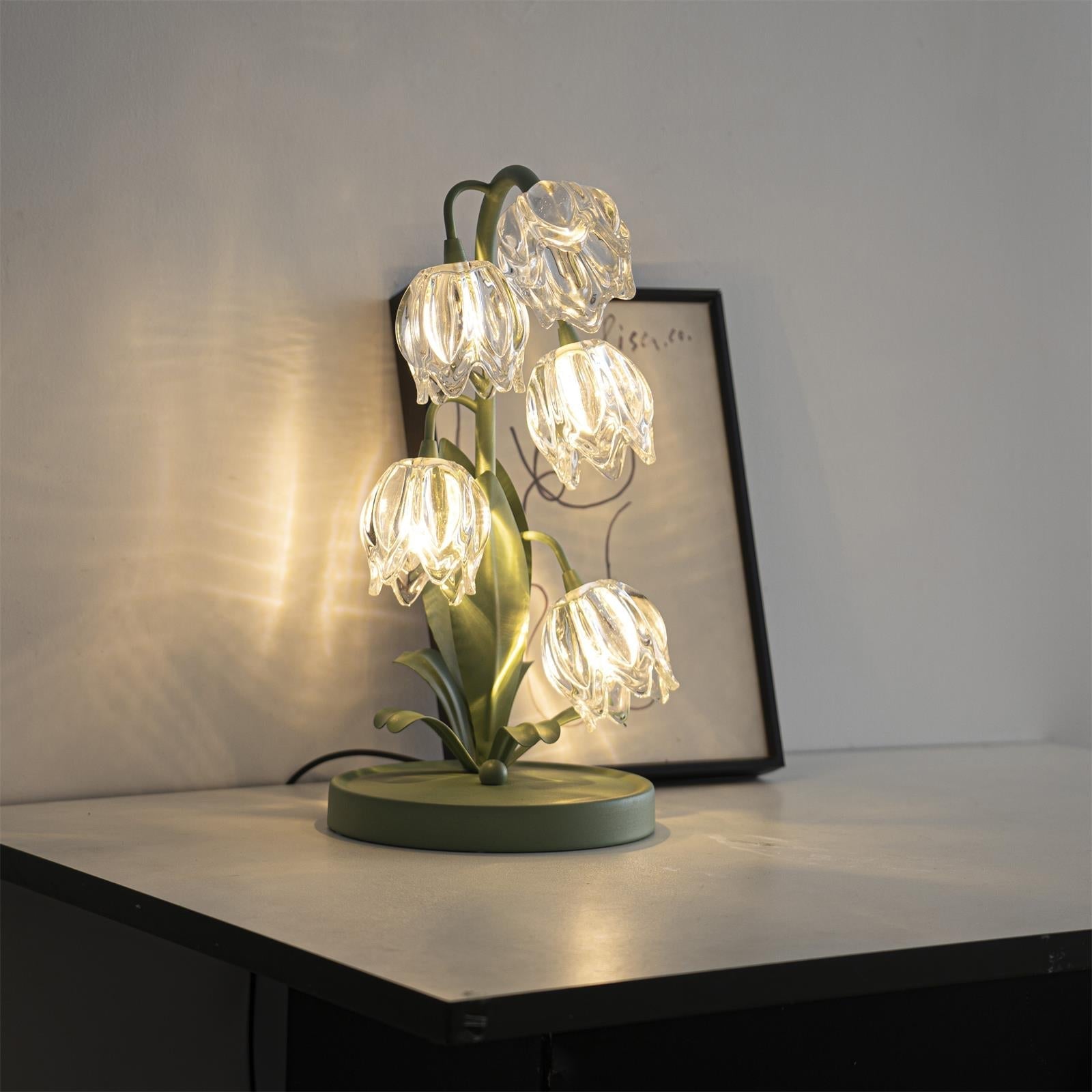 Blühende Blumen Tischlampe