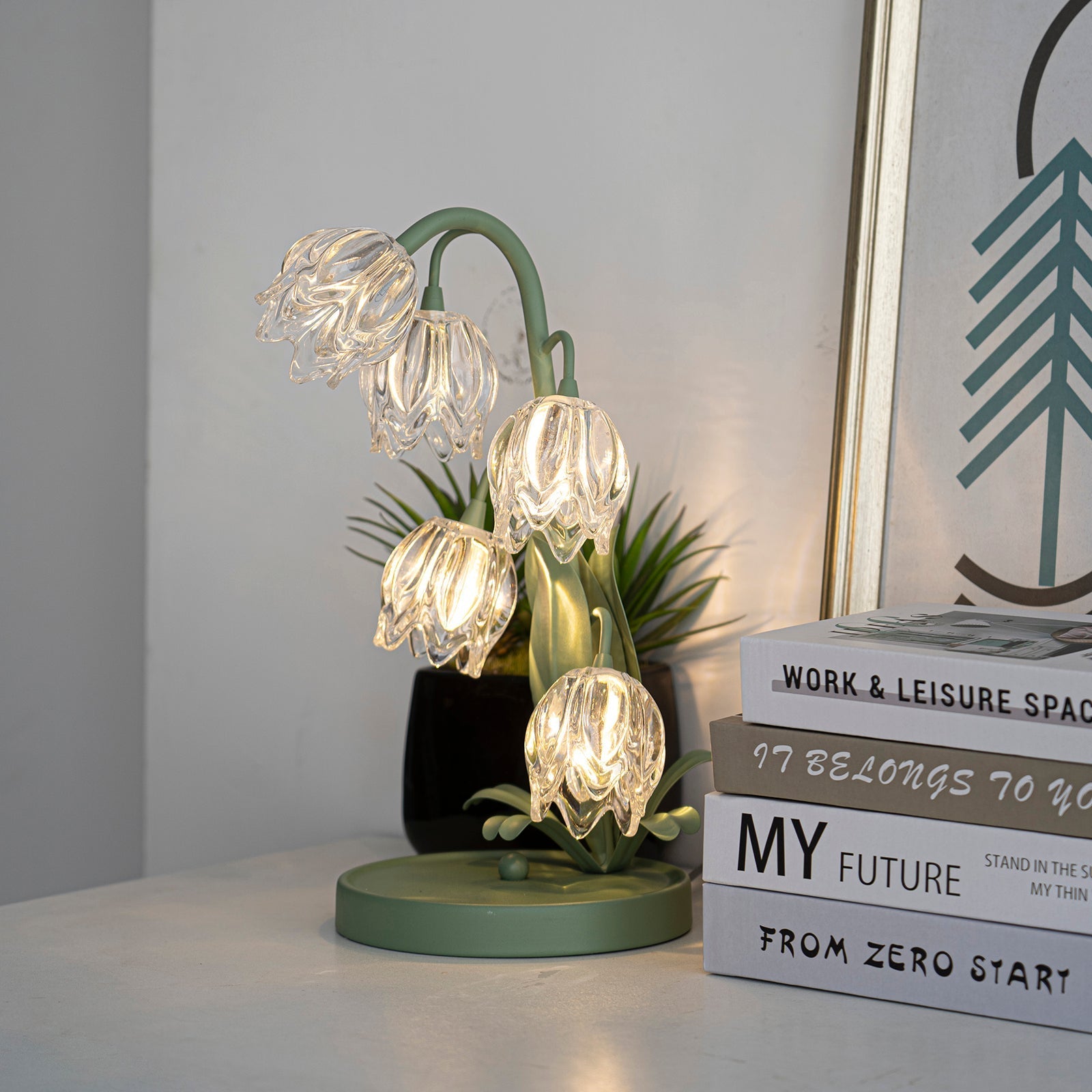 Blühende Blumen Tischlampe