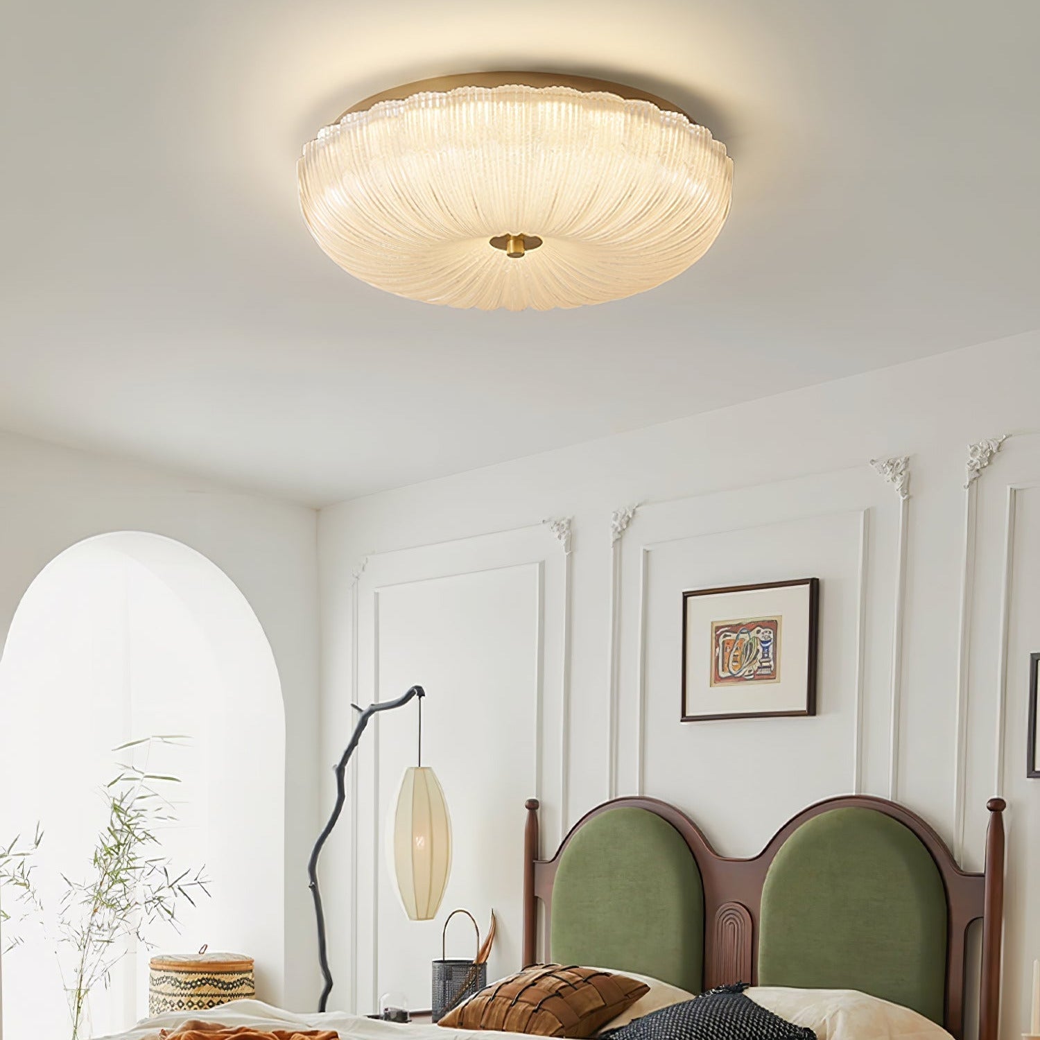 Wellmusterte Runde Deckenlampe