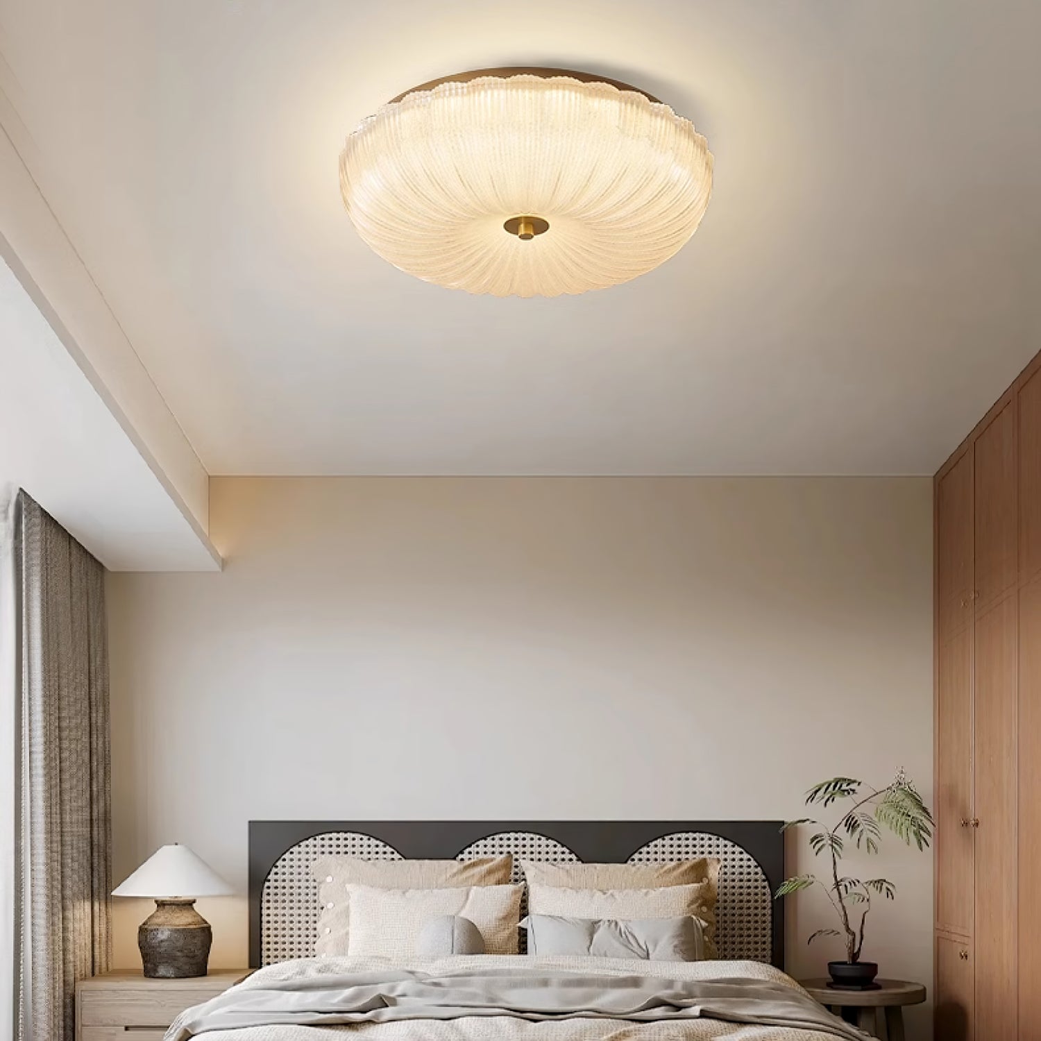 Wellmusterte Runde Deckenlampe