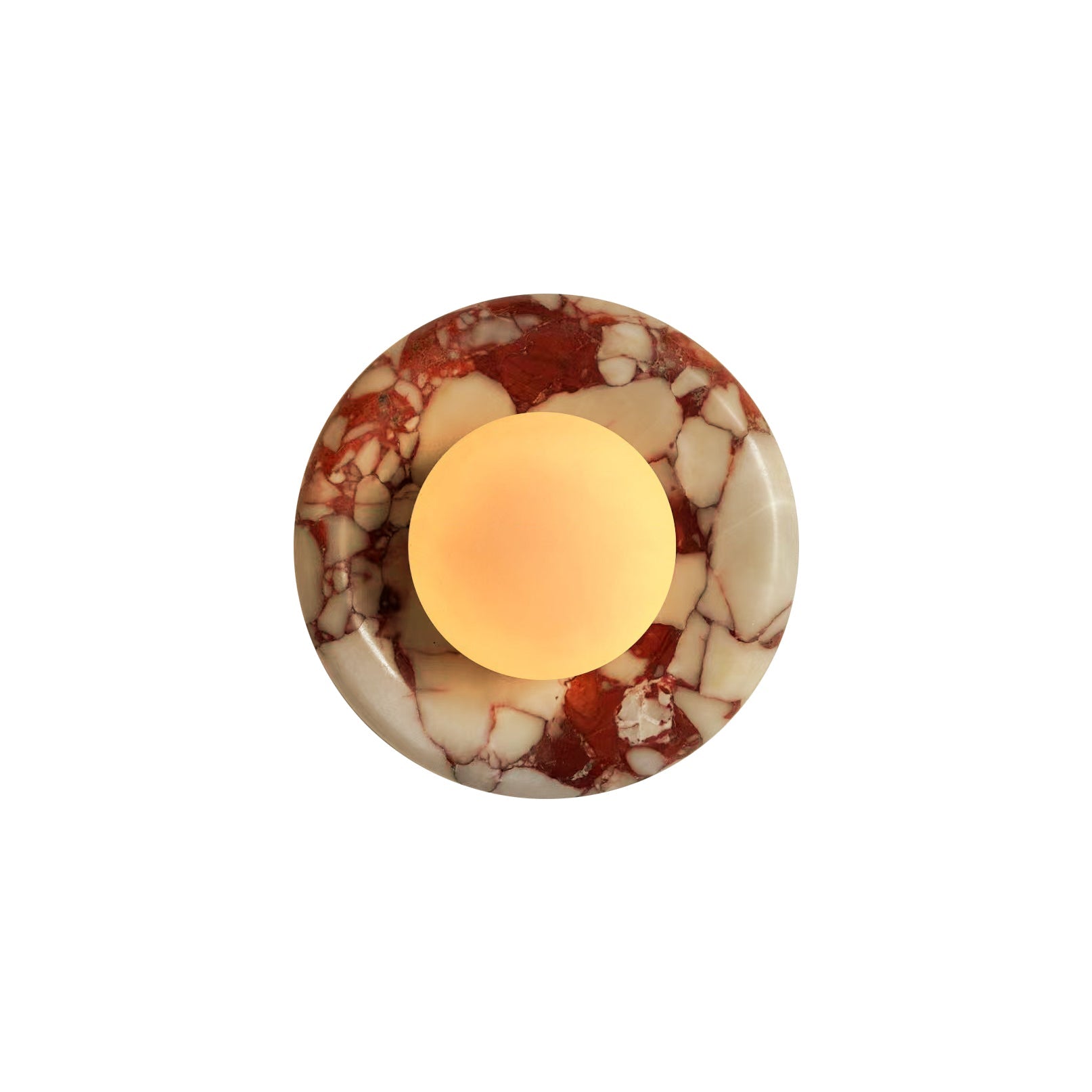 Wandlampe aus rotem Marmor
