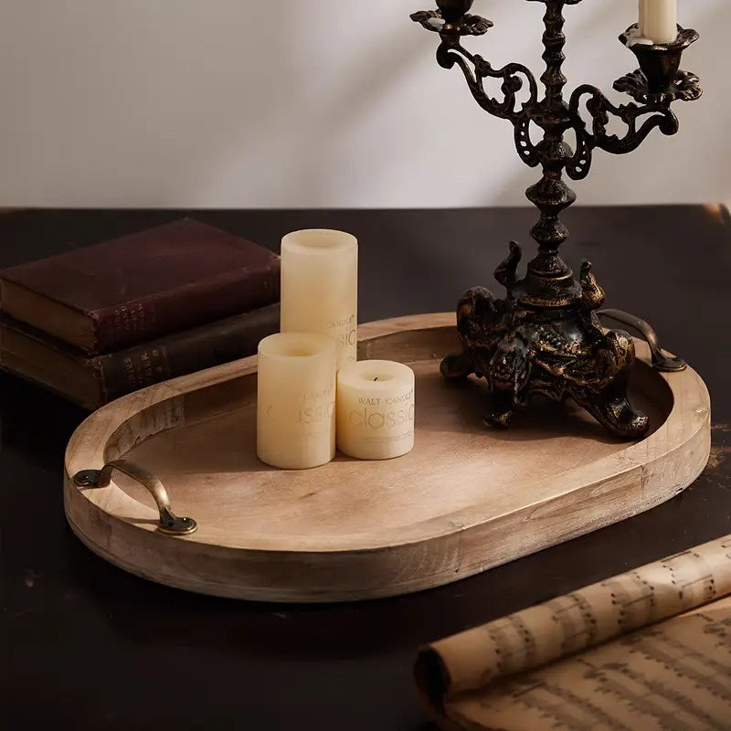 Ovales Tablett mit Griffen