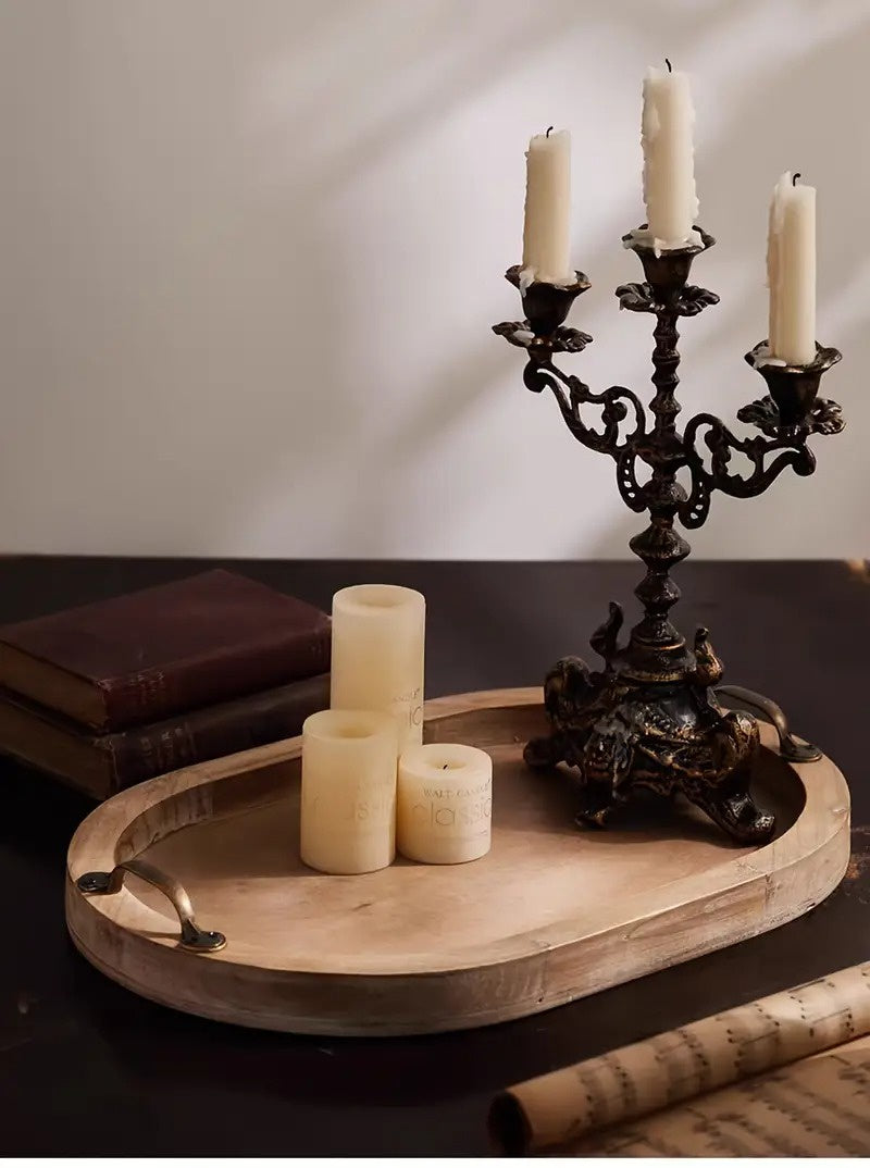 Ovales Tablett mit Griffen