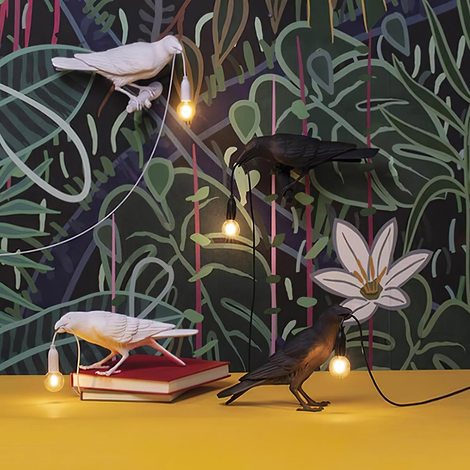 Mitternachtskrähe Lampe | Skulpturaler Akzent