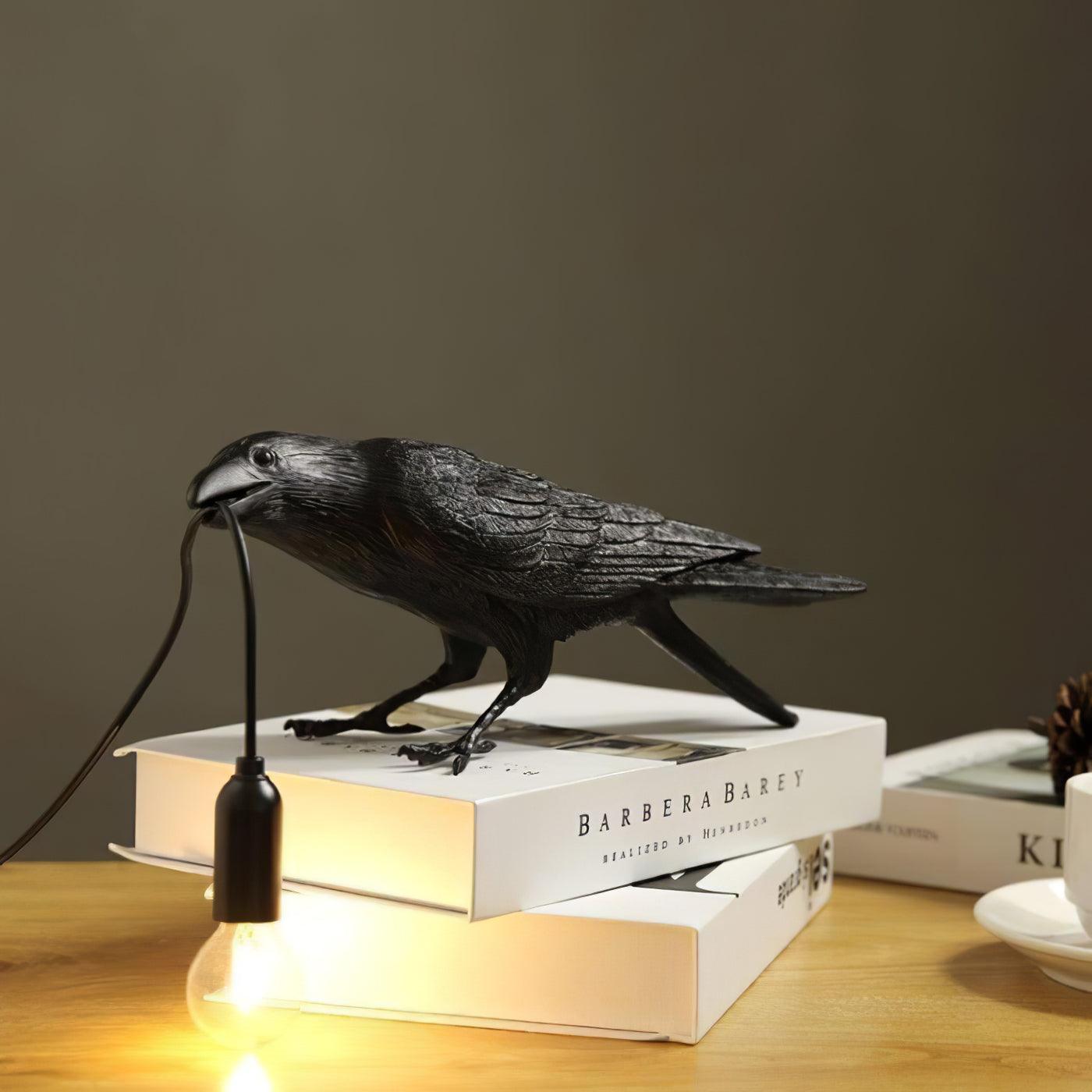 Mitternachtskrähe Lampe | Skulpturaler Akzent