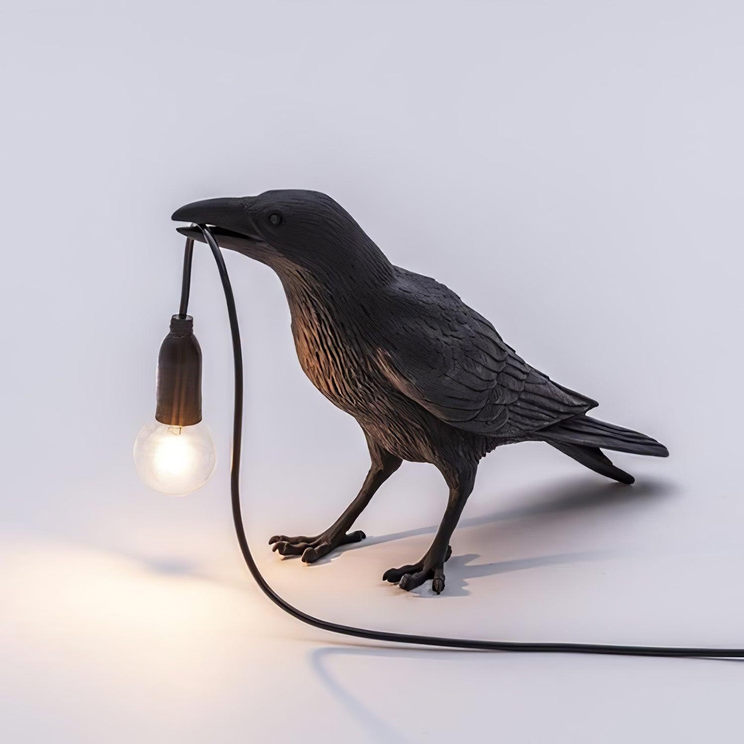 Mitternachtskrähe Lampe | Skulpturaler Akzent