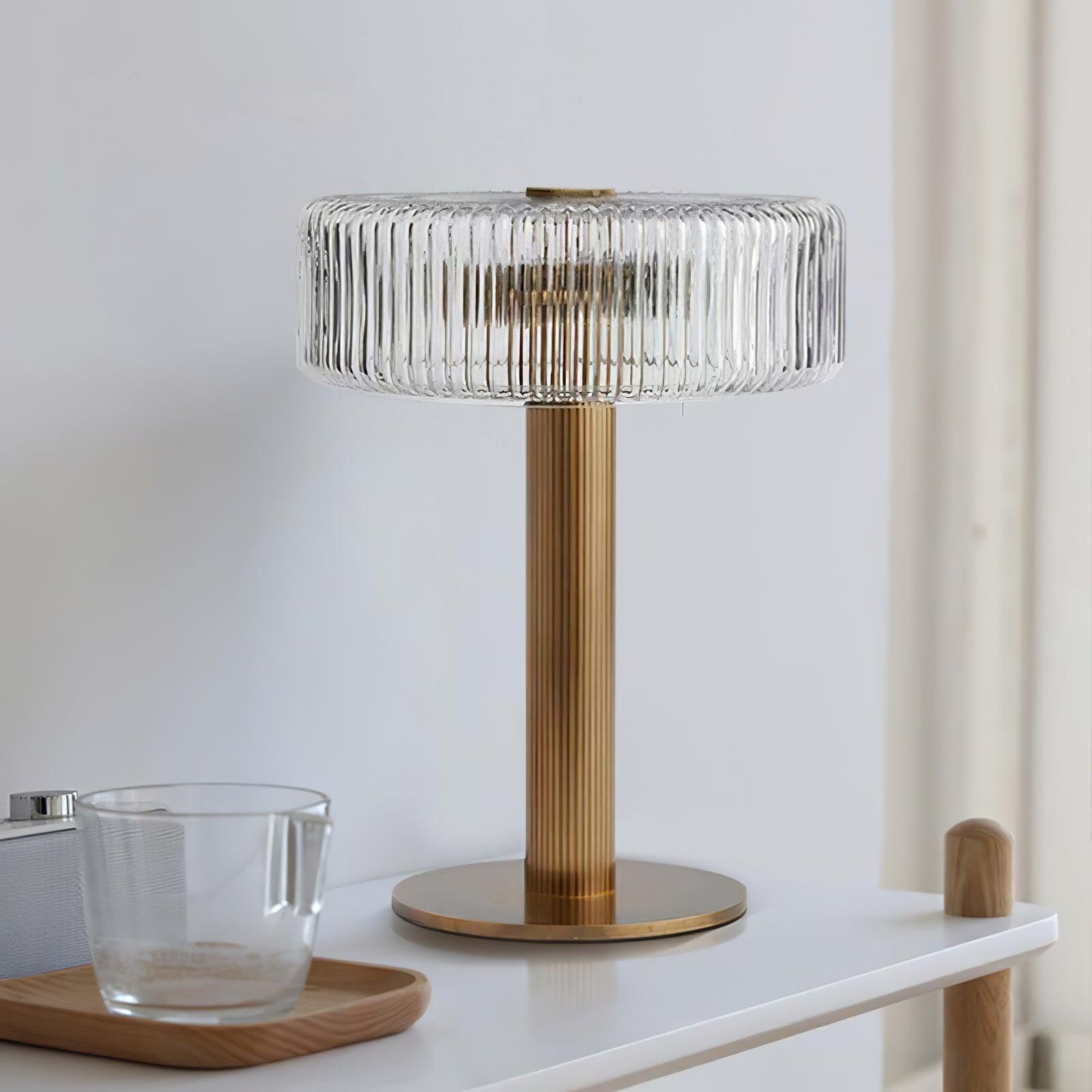 Rippenglas Karussell Tischlampe