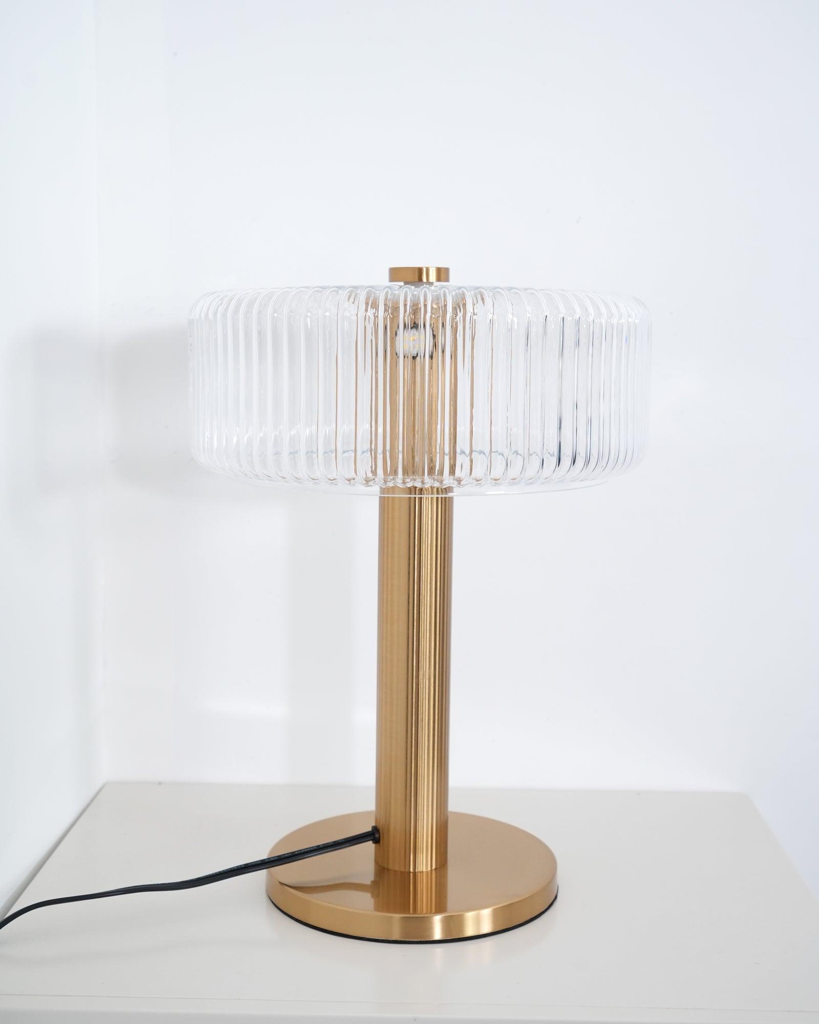 Rippenglas Karussell Tischlampe