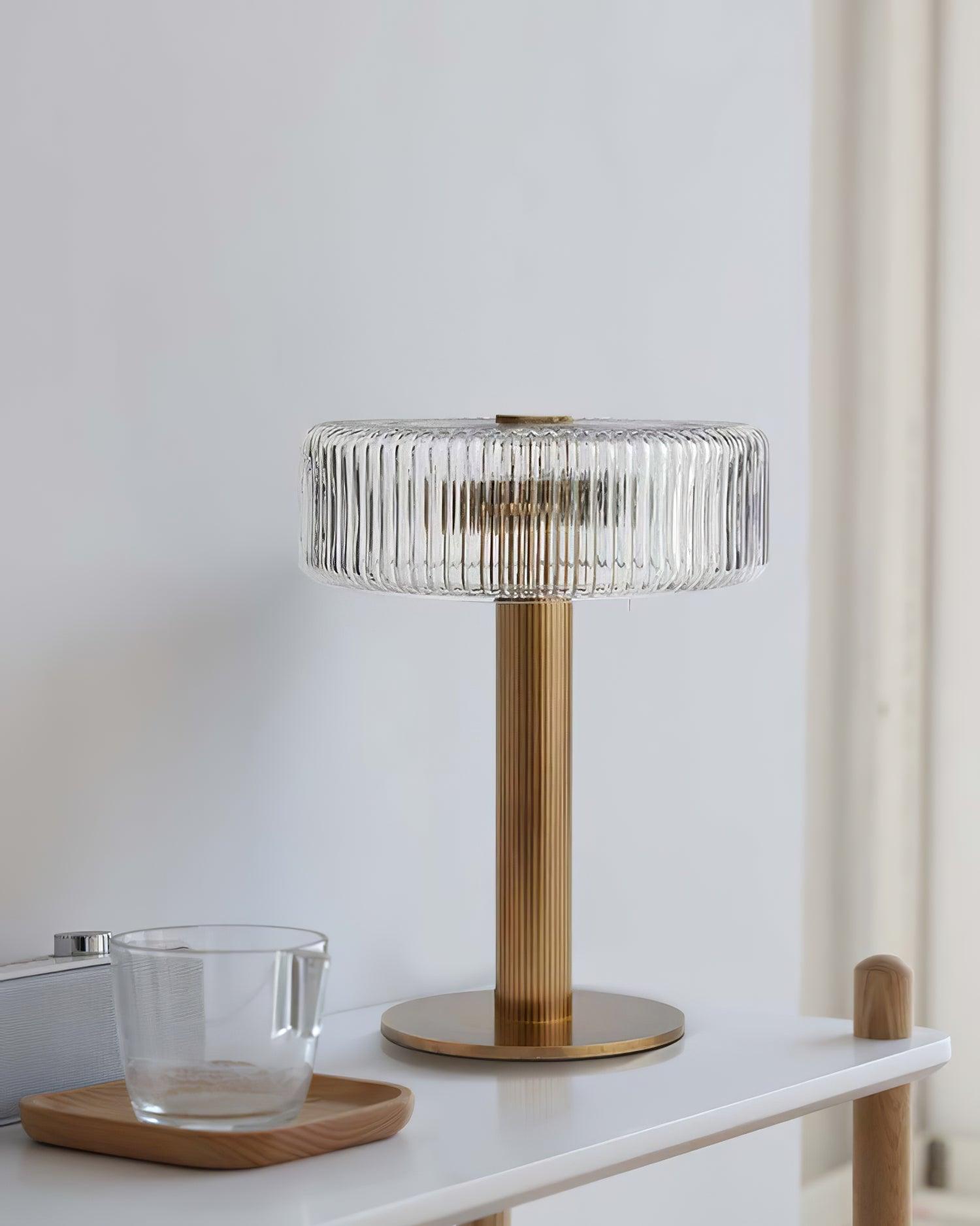 Rippenglas Karussell Tischlampe