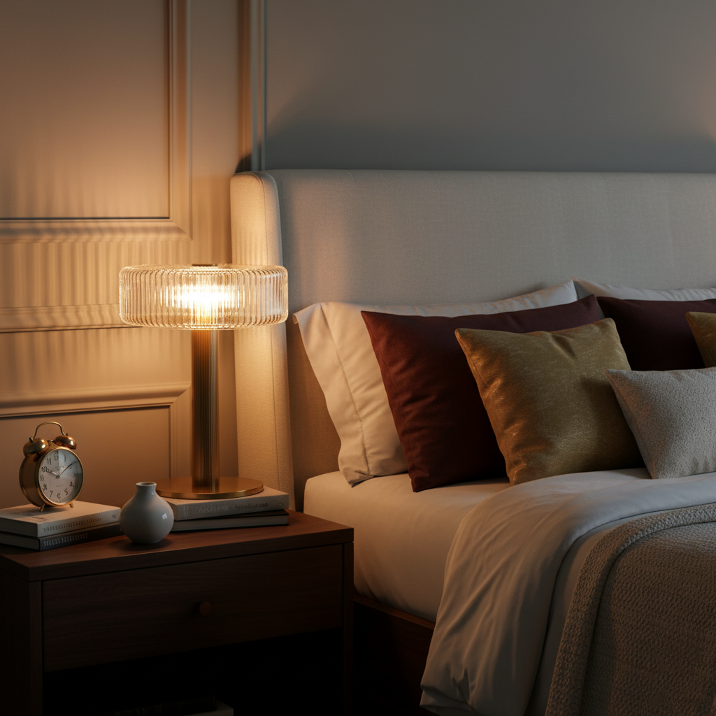 Rippenglas Karussell Tischlampe