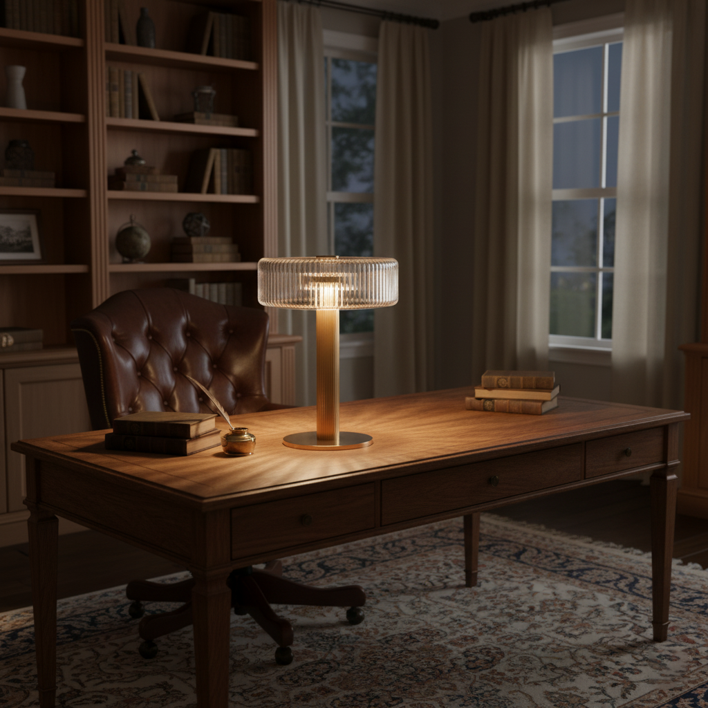 Rippenglas Karussell Tischlampe