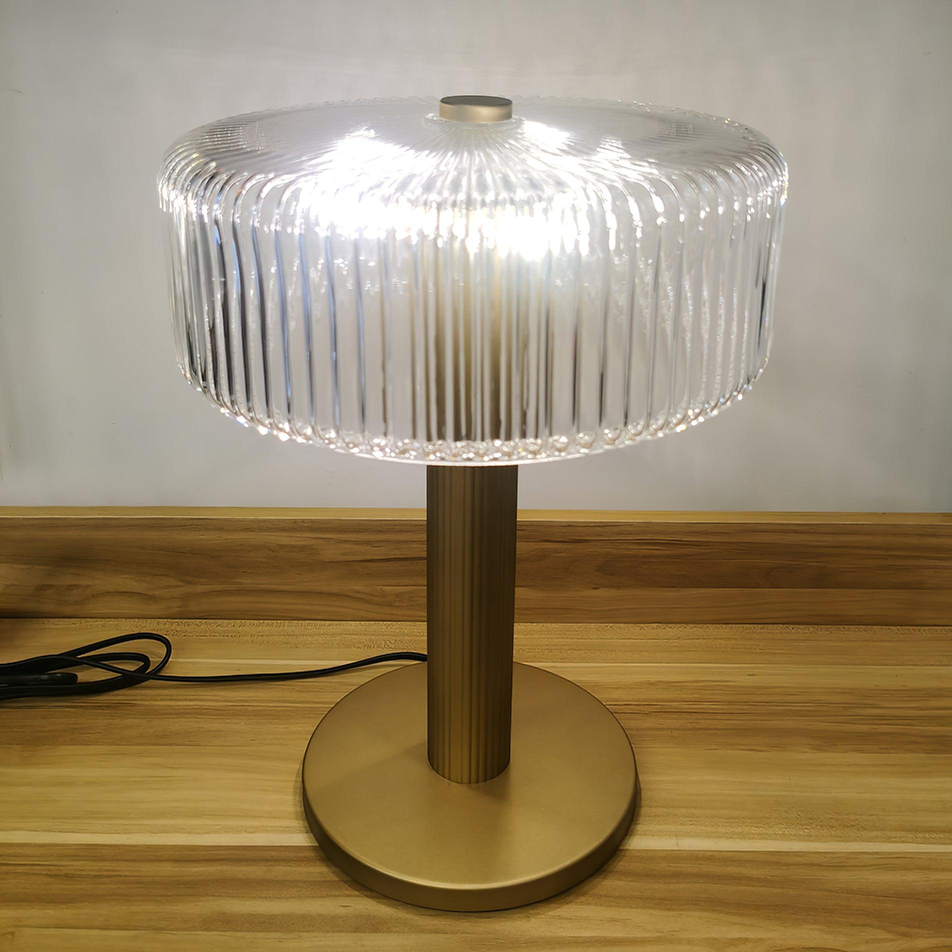 Rippenglas Karussell Tischlampe