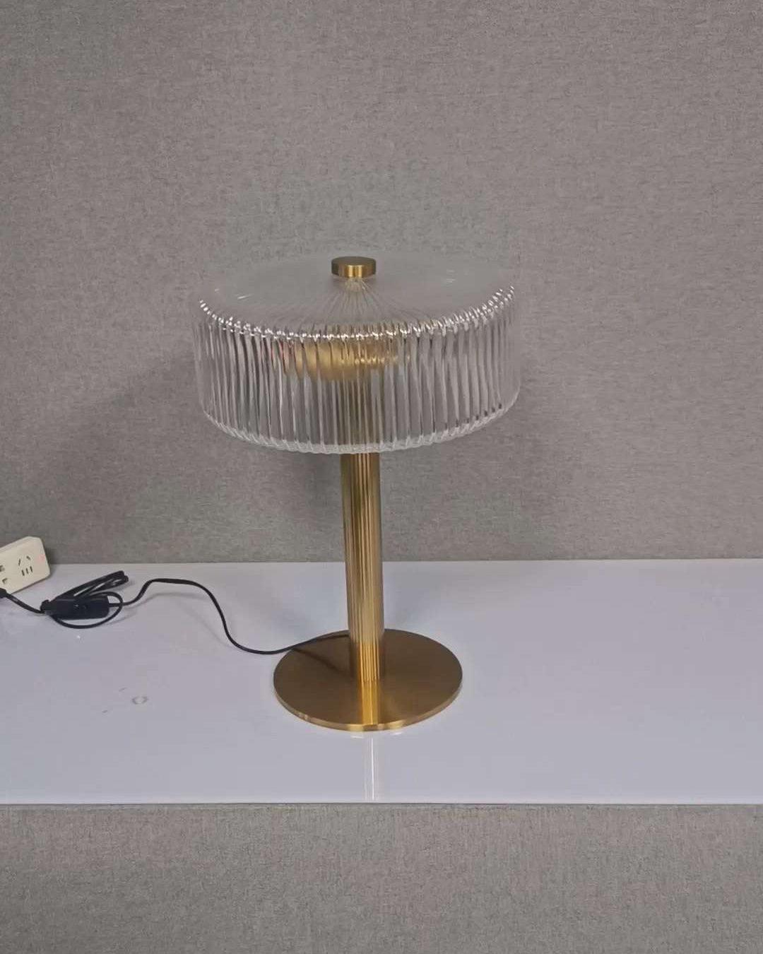 Rippenglas Karussell Tischlampe