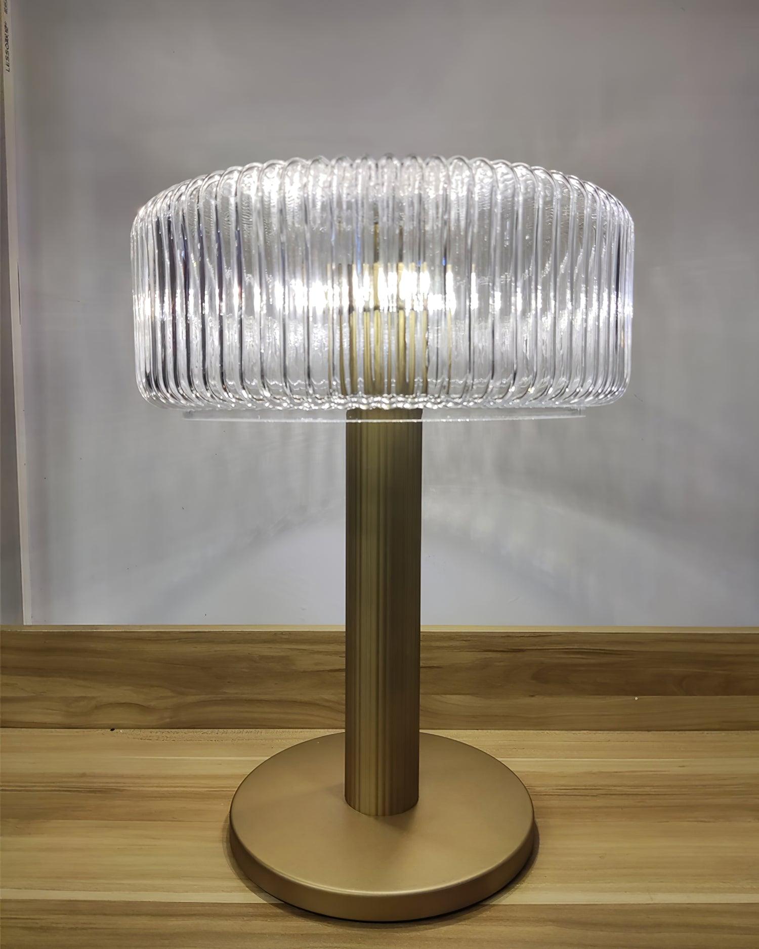 Rippenglas Karussell Tischlampe