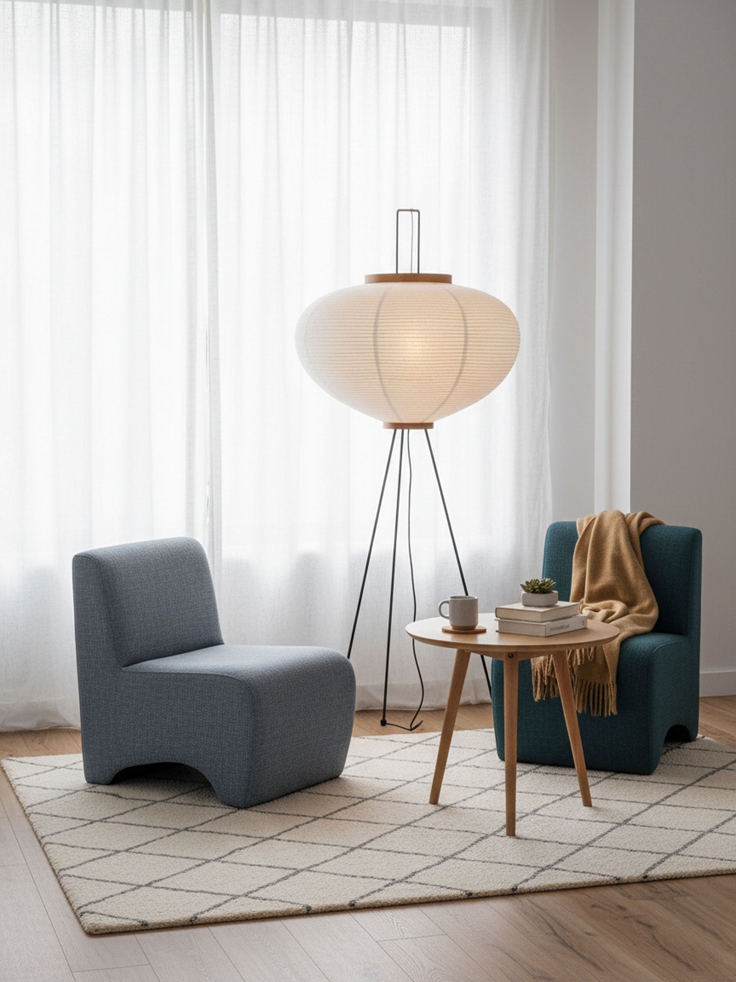 Reispapier Stehlampe | Wohnzimmer